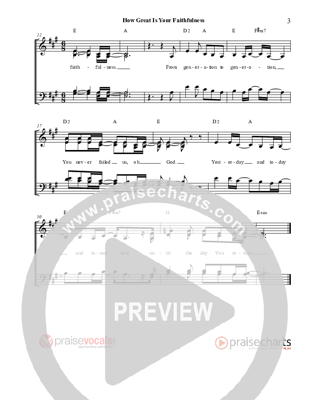 How Great Is Your Faithfulness Lead Sheet (PraiseVocals)