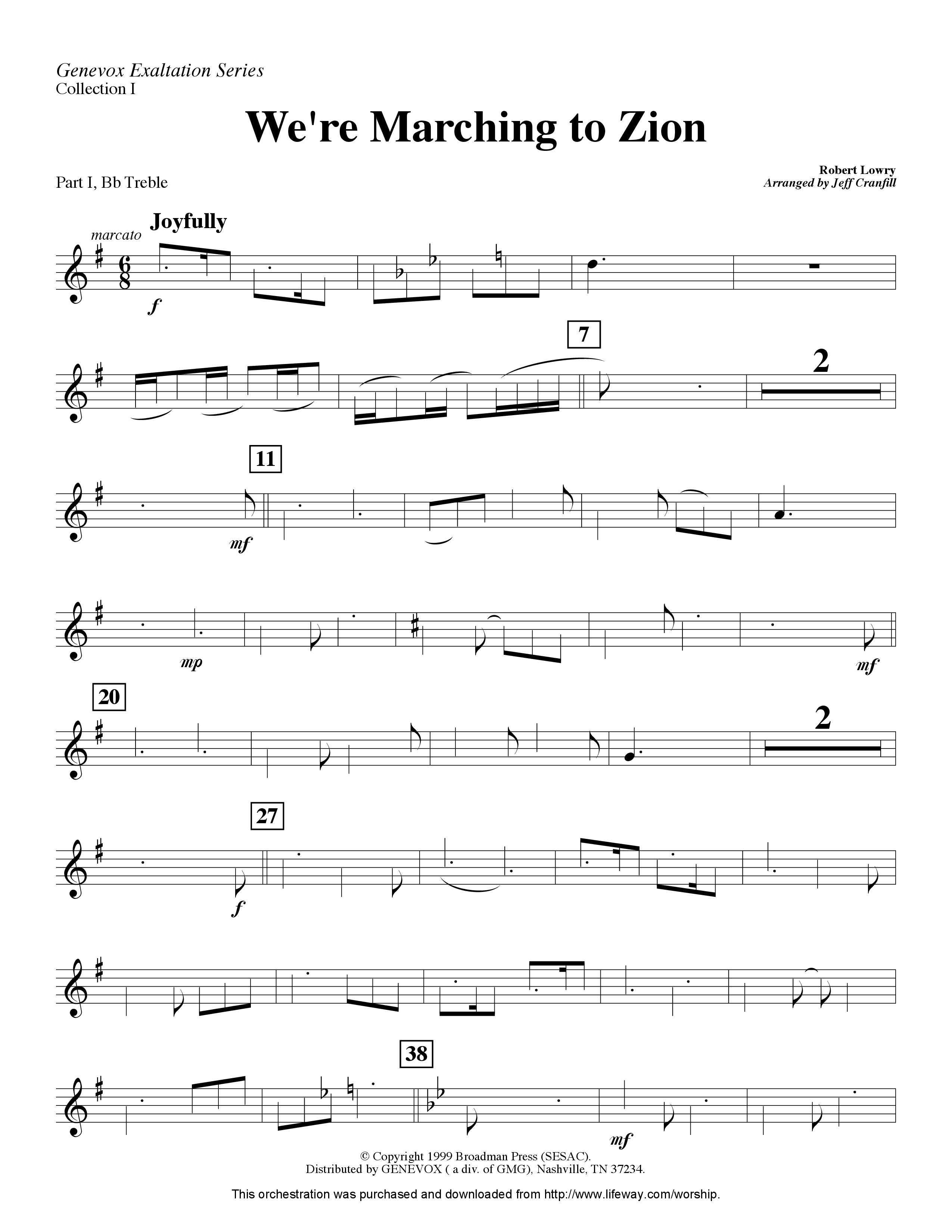 We're Marching To Zion (Instrumental) Part 1: Bb, C, Eb Treble (Lifeway Worship / Arr. Jeff Cranfill)