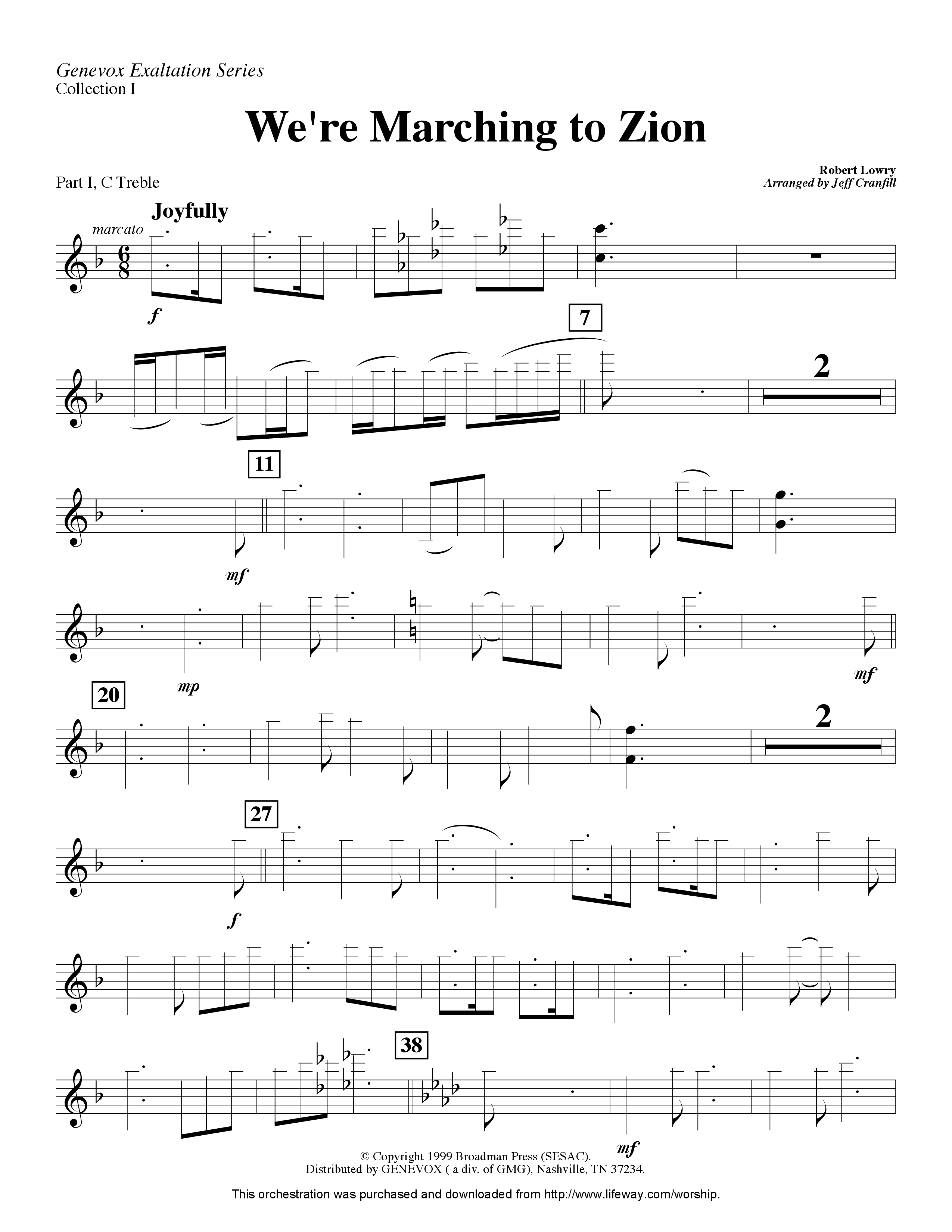 We're Marching To Zion (Instrumental) Part 1: Bb, C, Eb Treble (Lifeway Worship / Arr. Jeff Cranfill)