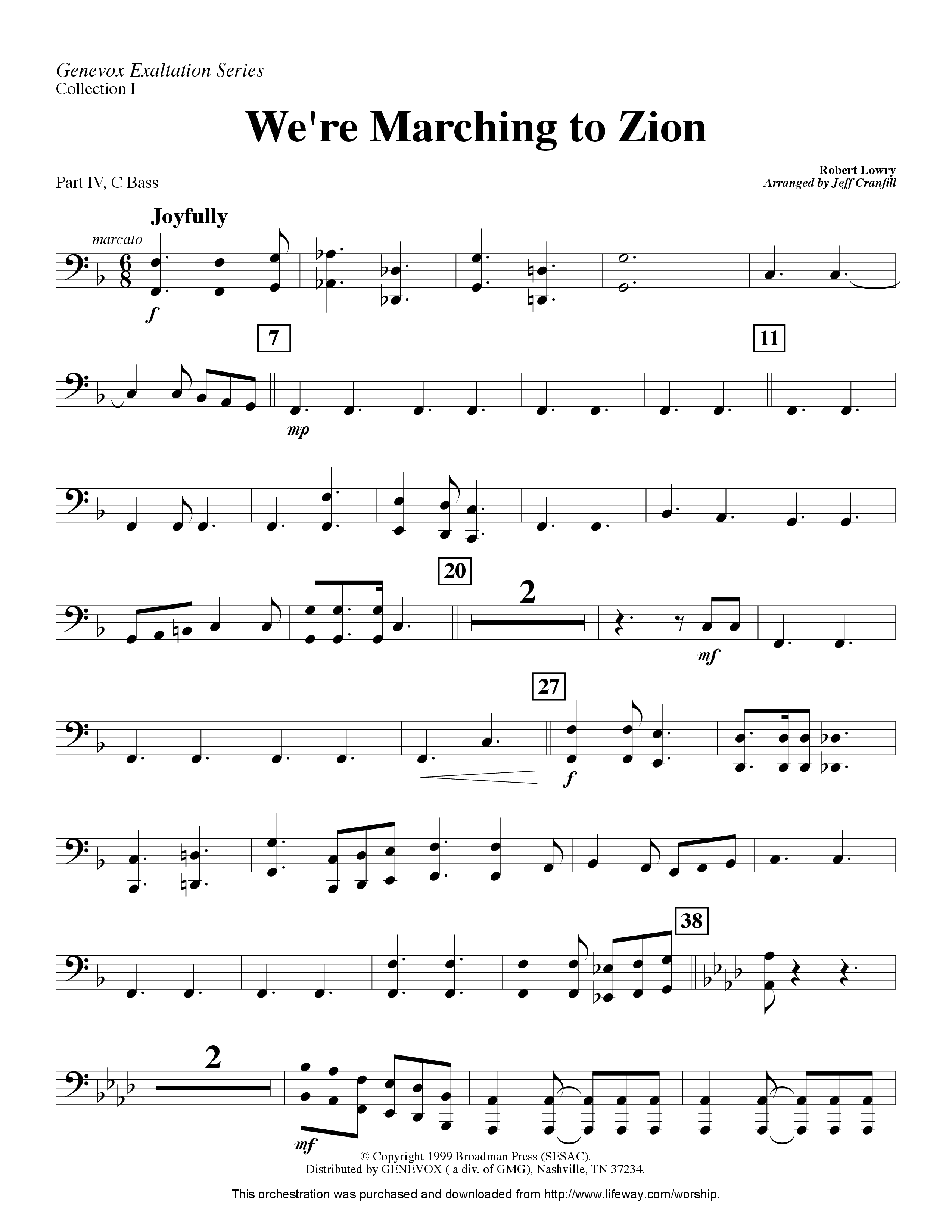We're Marching To Zion (Instrumental) Part 4: Bb, Eb Treble, C Bass (Lifeway Worship / Arr. Jeff Cranfill)
