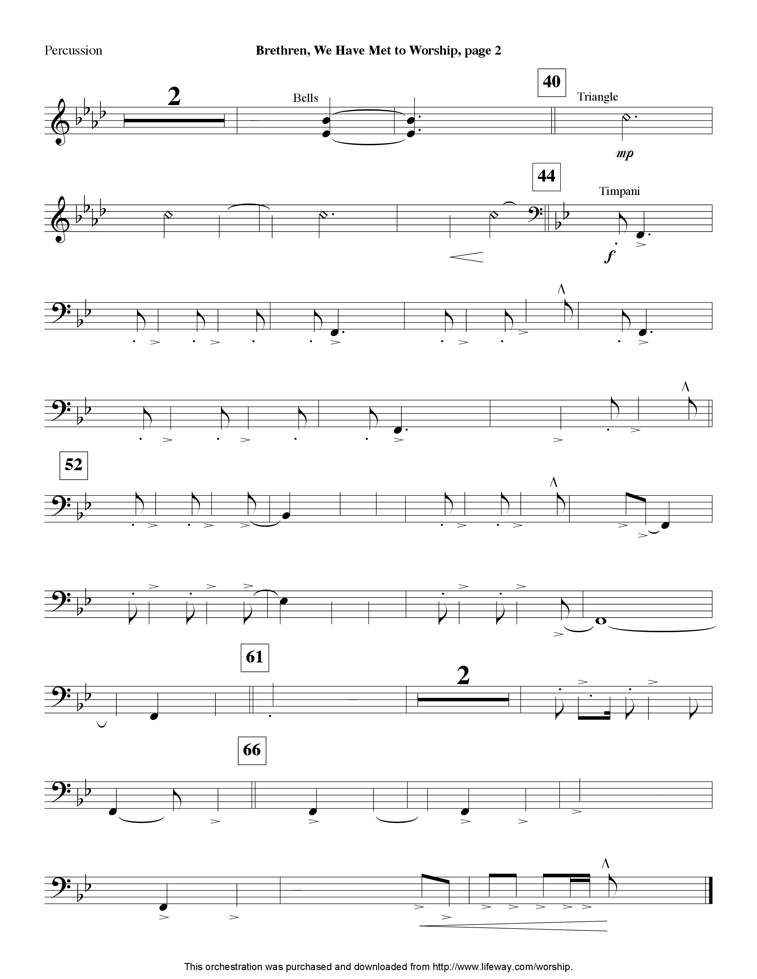 Brethren We Have Met To Worship (Instrumental) Percussion (Lifeway Worship / Arr. Ed Hogan)