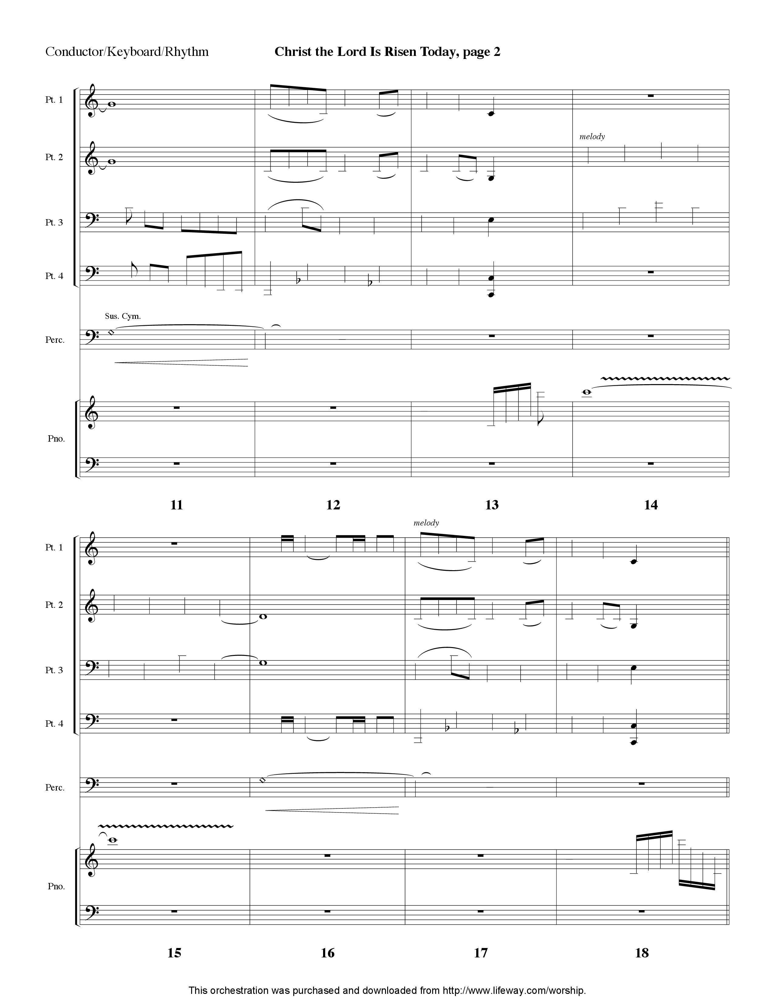 Christ The Lord Is Risen Today (Instrumental) Conductor's Score (Lifeway Worship / Arr. Ed Dickinson)