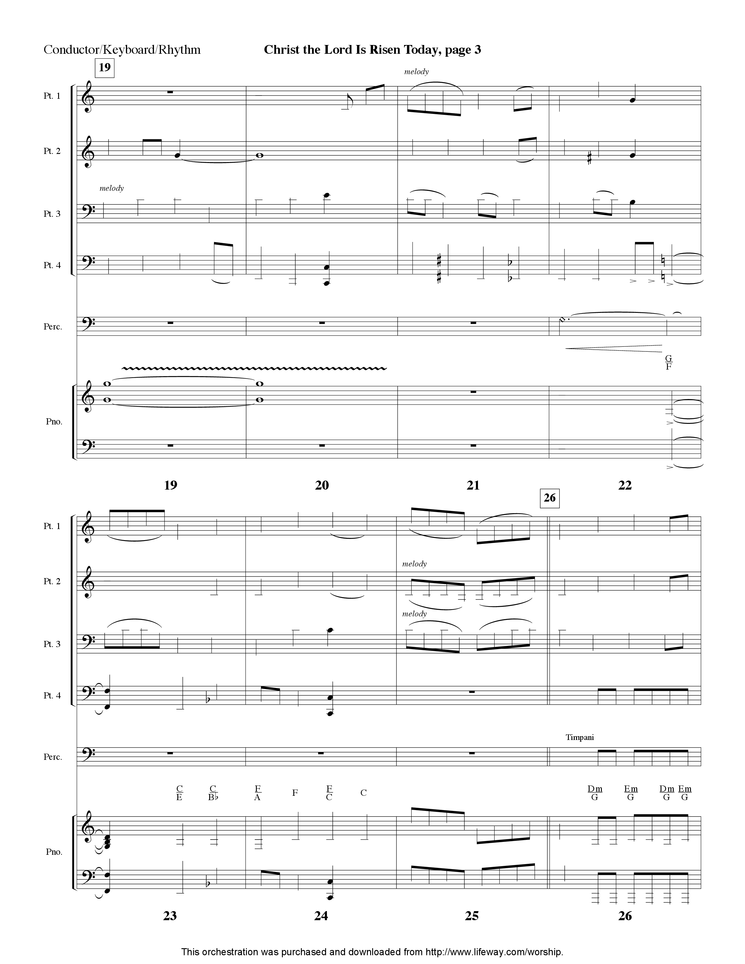 Christ The Lord Is Risen Today (Instrumental) Conductor's Score (Lifeway Worship / Arr. Ed Dickinson)