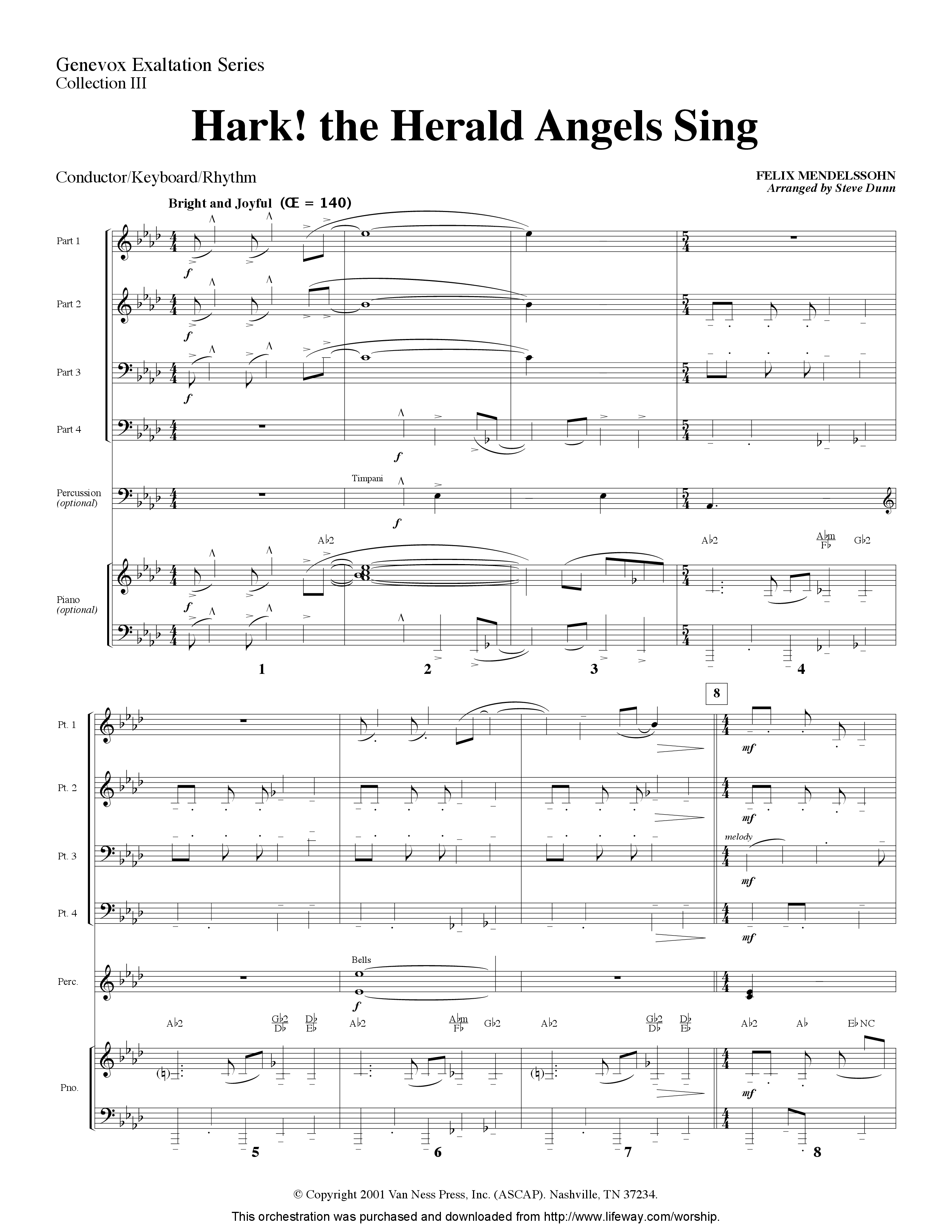 Hark The Herald Angels Sing (Instrumental) Orchestration (Lifeway Worship / Arr. Steve Dunn)