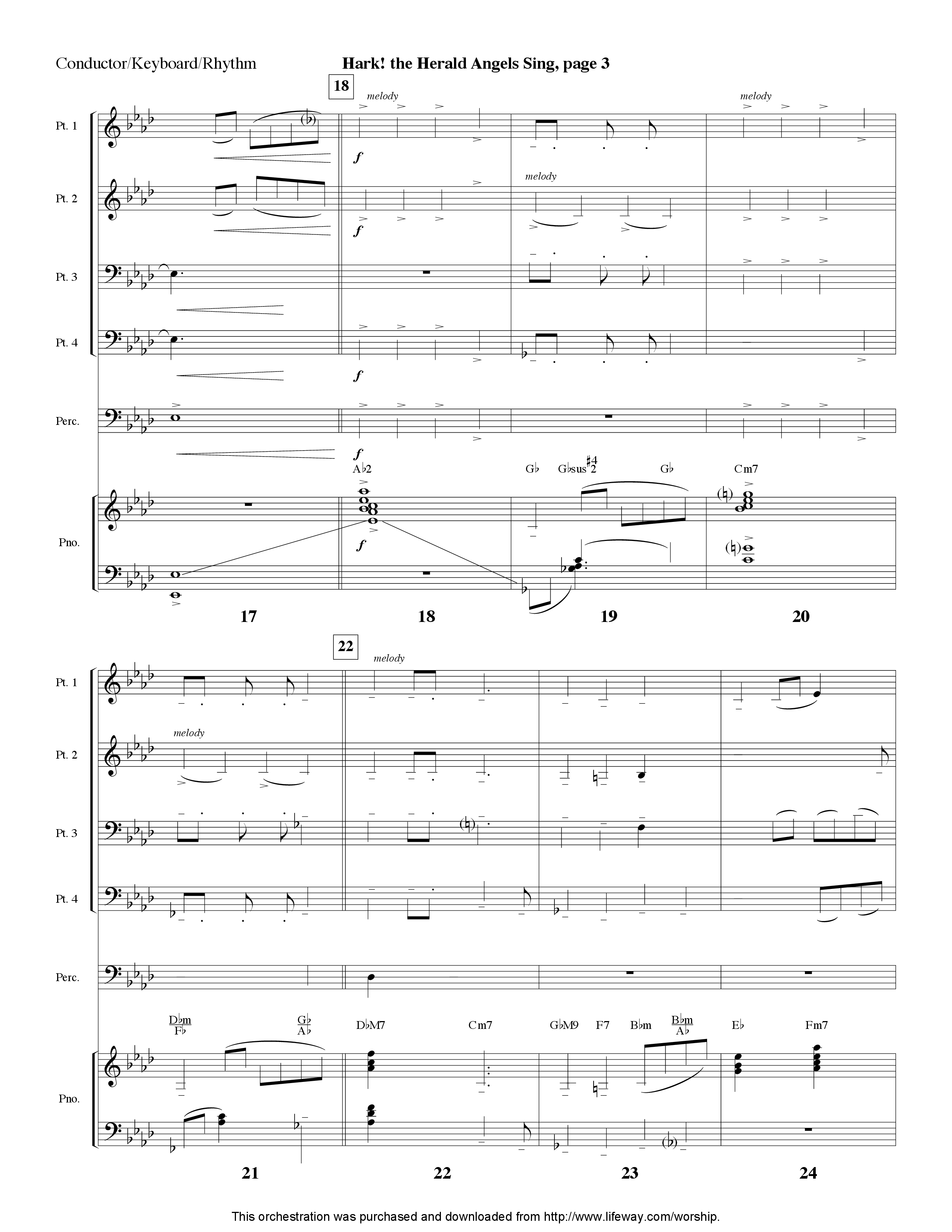 Hark The Herald Angels Sing (Instrumental) Orchestration (Lifeway Worship / Arr. Steve Dunn)