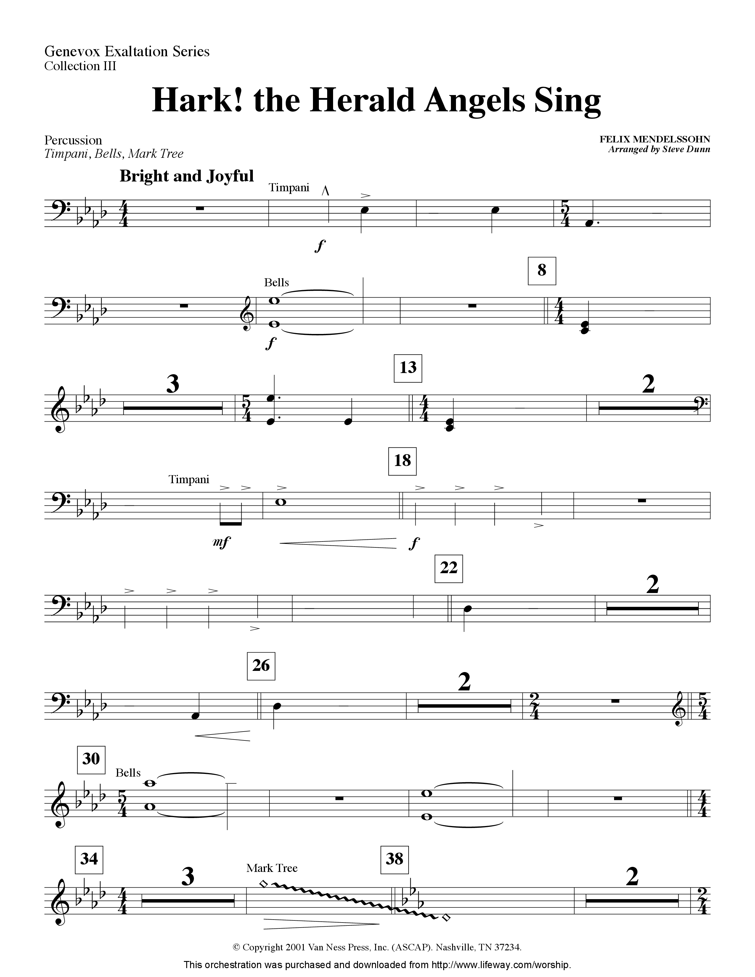 Hark The Herald Angels Sing (Instrumental) Percussion (Lifeway Worship / Arr. Steve Dunn)