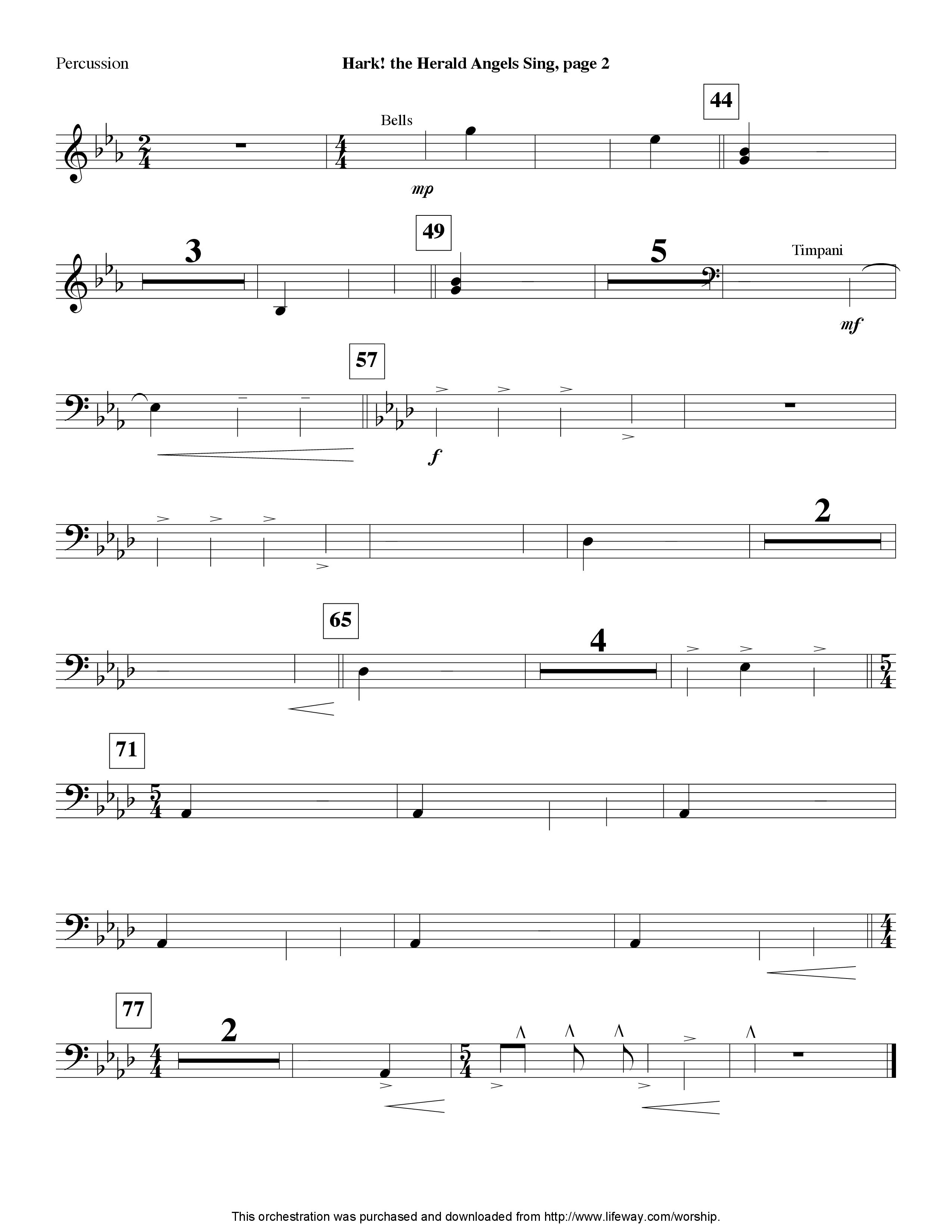 Hark The Herald Angels Sing (Instrumental) Percussion (Lifeway Worship / Arr. Steve Dunn)