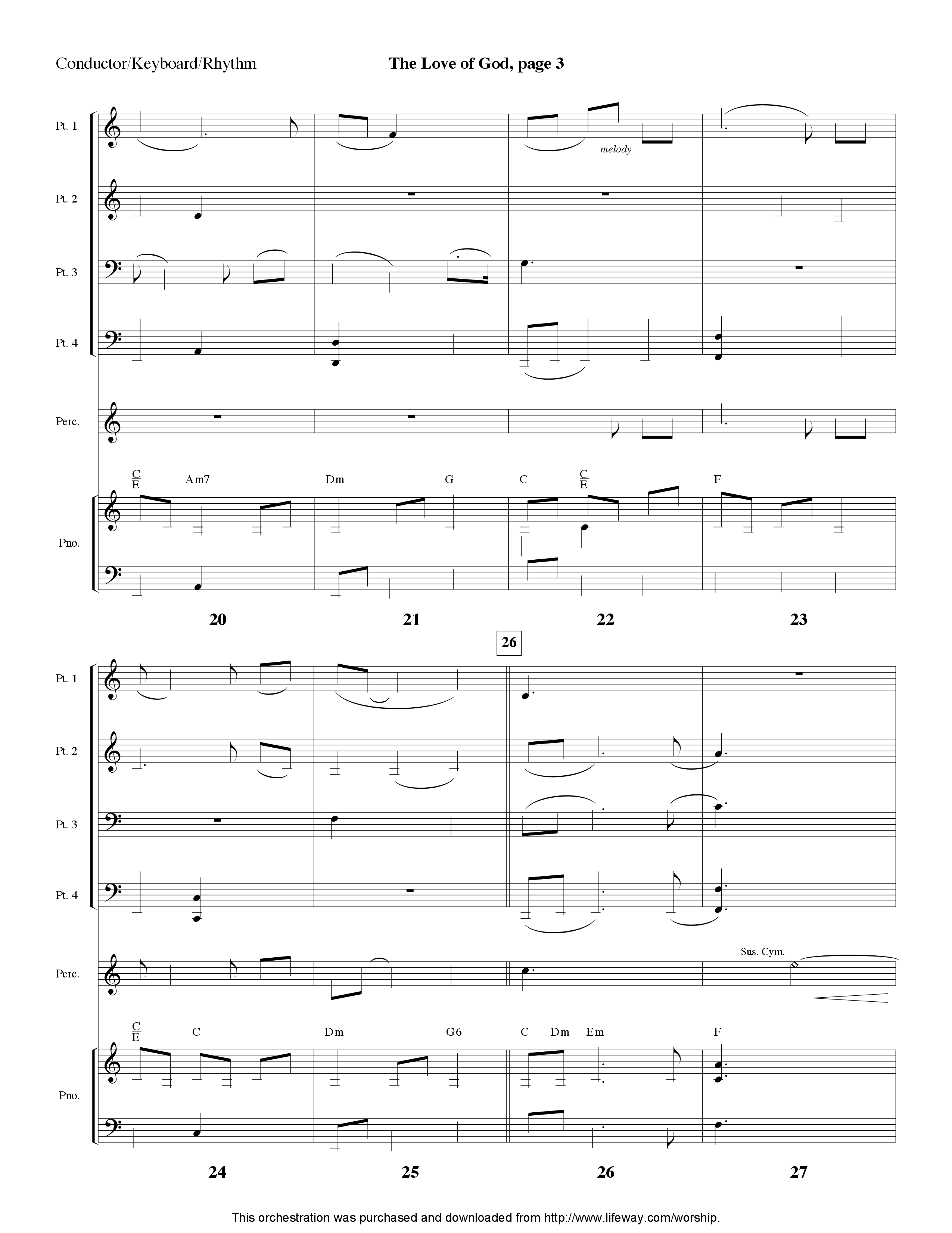 The Love Of God (Instrumental) Conductor's Score (Lifeway Worship / Arr. Jeff Cranfill)