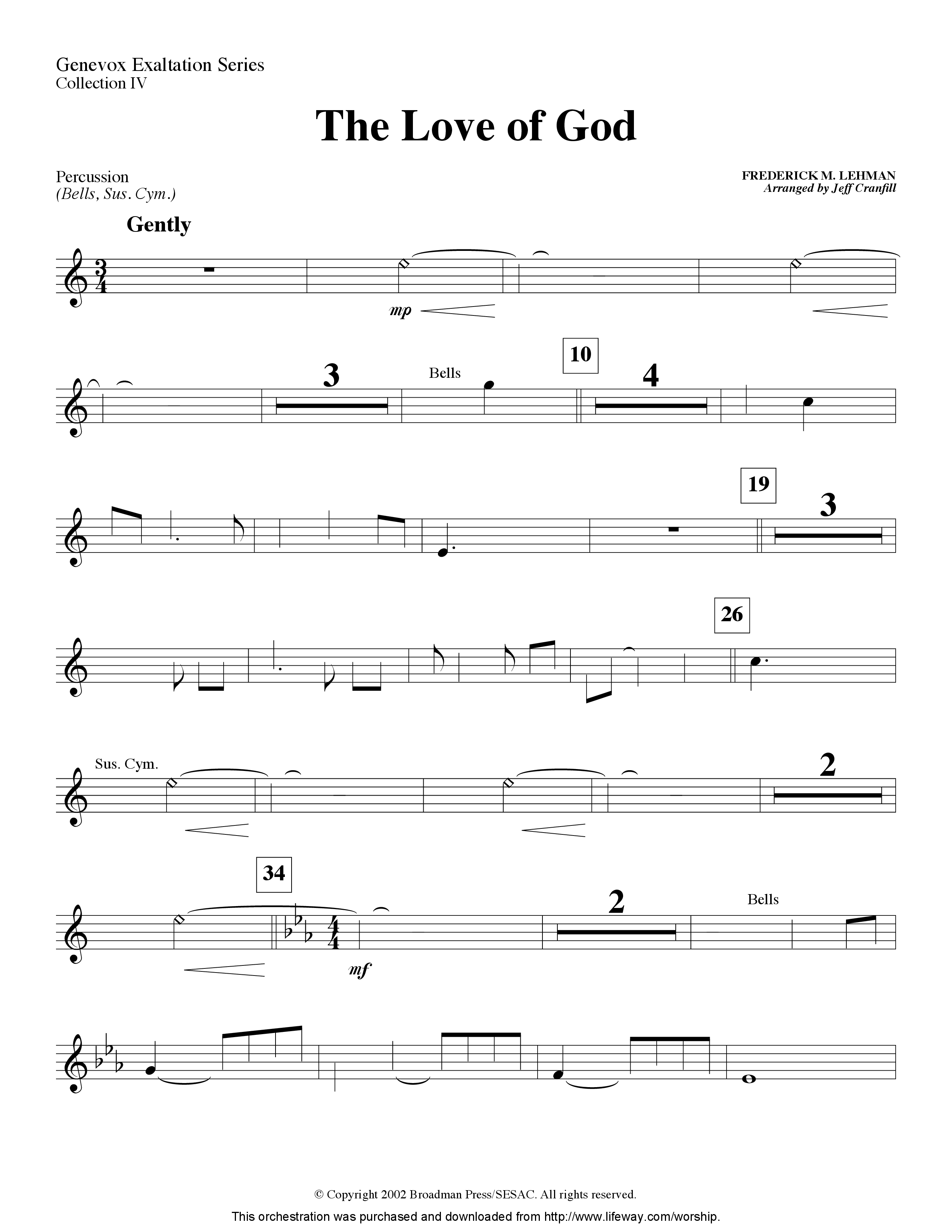 The Love Of God (Instrumental) Percussion (Lifeway Worship / Arr. Jeff Cranfill)