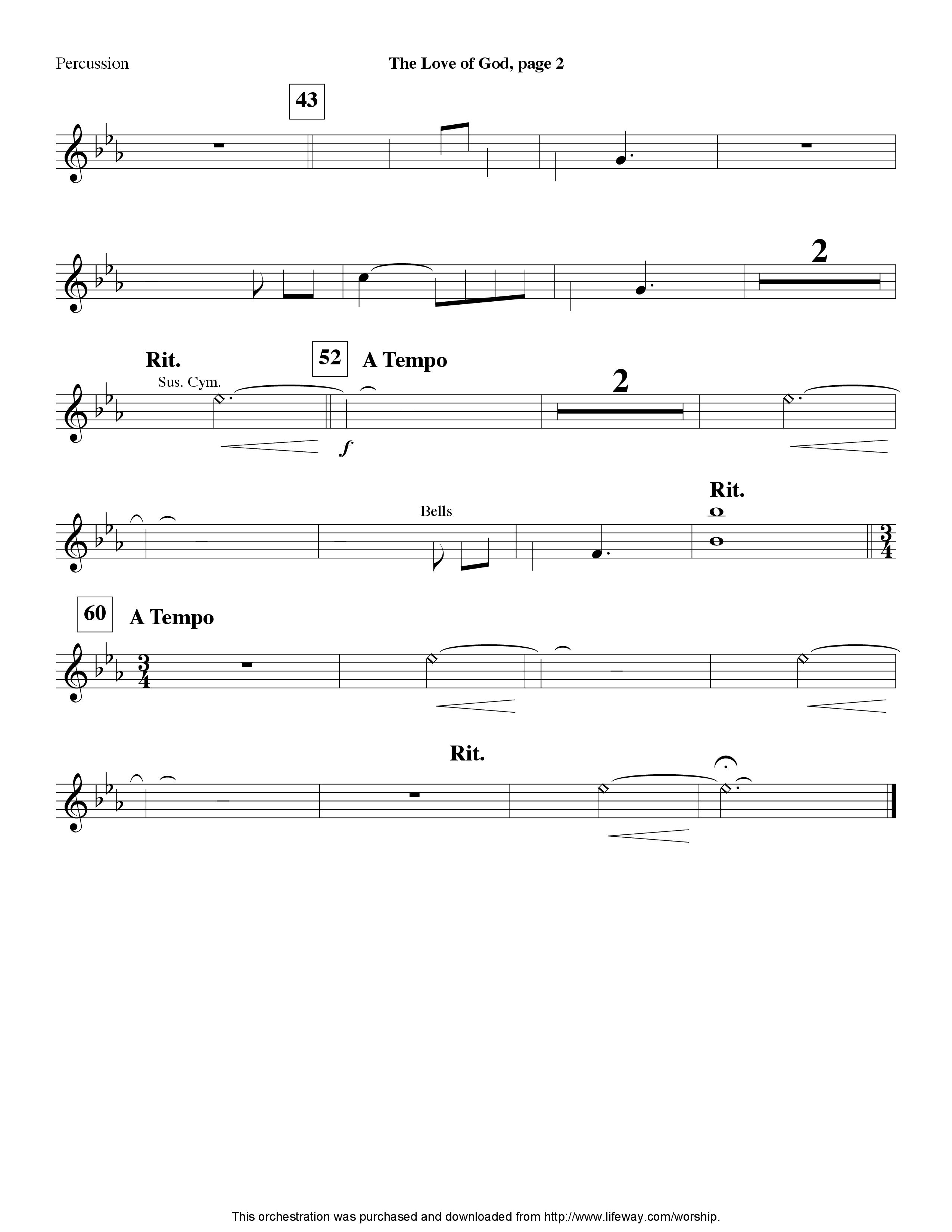 The Love Of God (Instrumental) Percussion (Lifeway Worship / Arr. Jeff Cranfill)