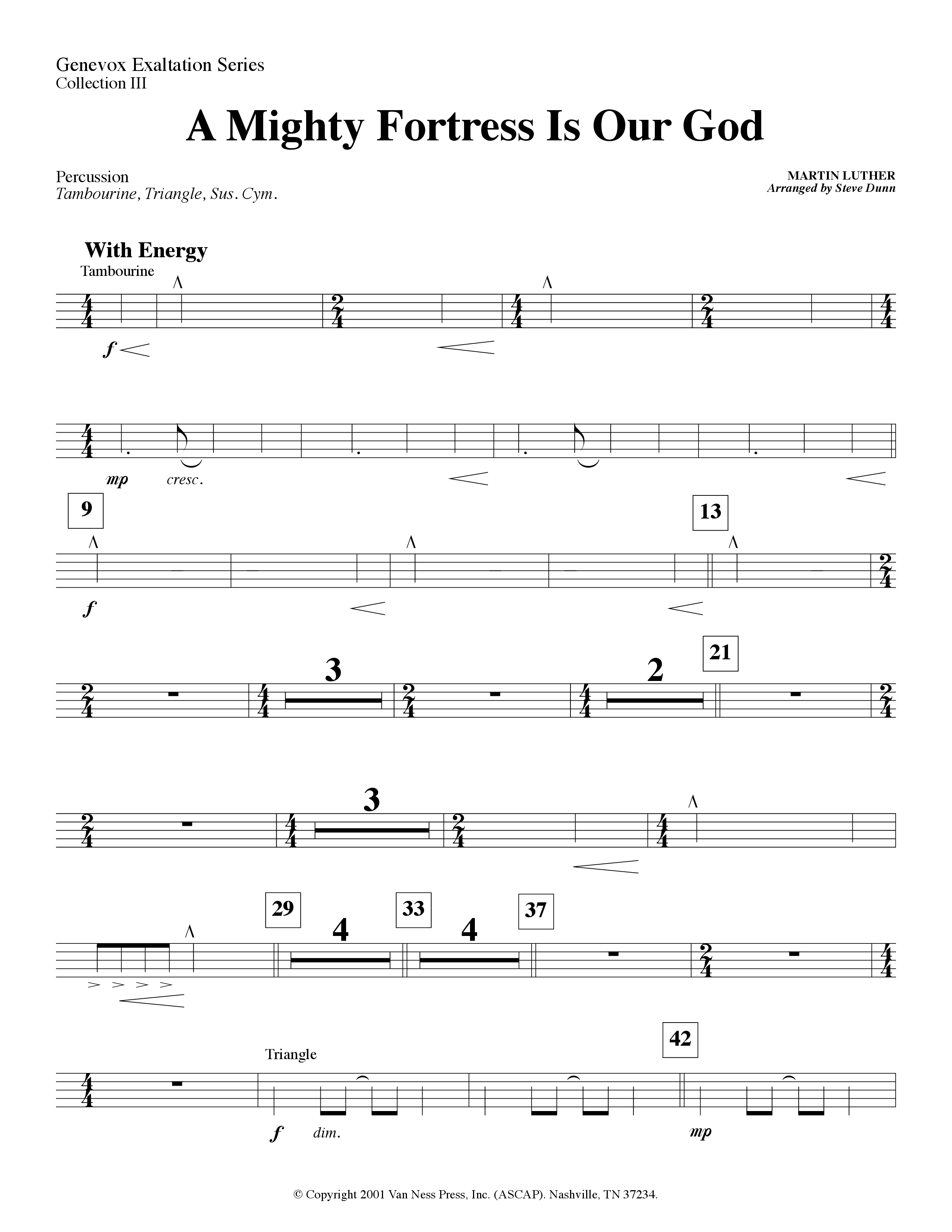 A Mighty Fortress Is Our God (Instrumental) Percussion (Lifeway Worship / Arr. Steve Dunn)