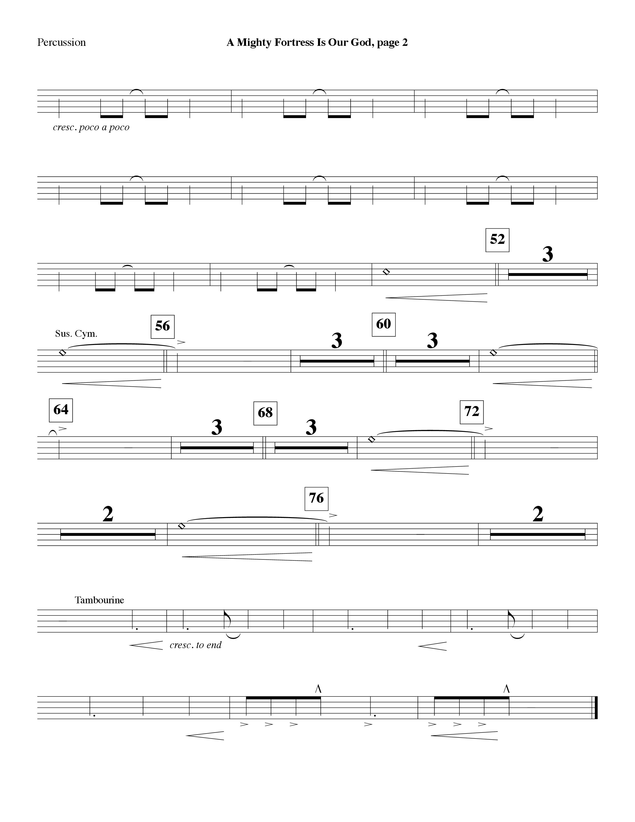 A Mighty Fortress Is Our God (Instrumental) Percussion (Lifeway Worship / Arr. Steve Dunn)