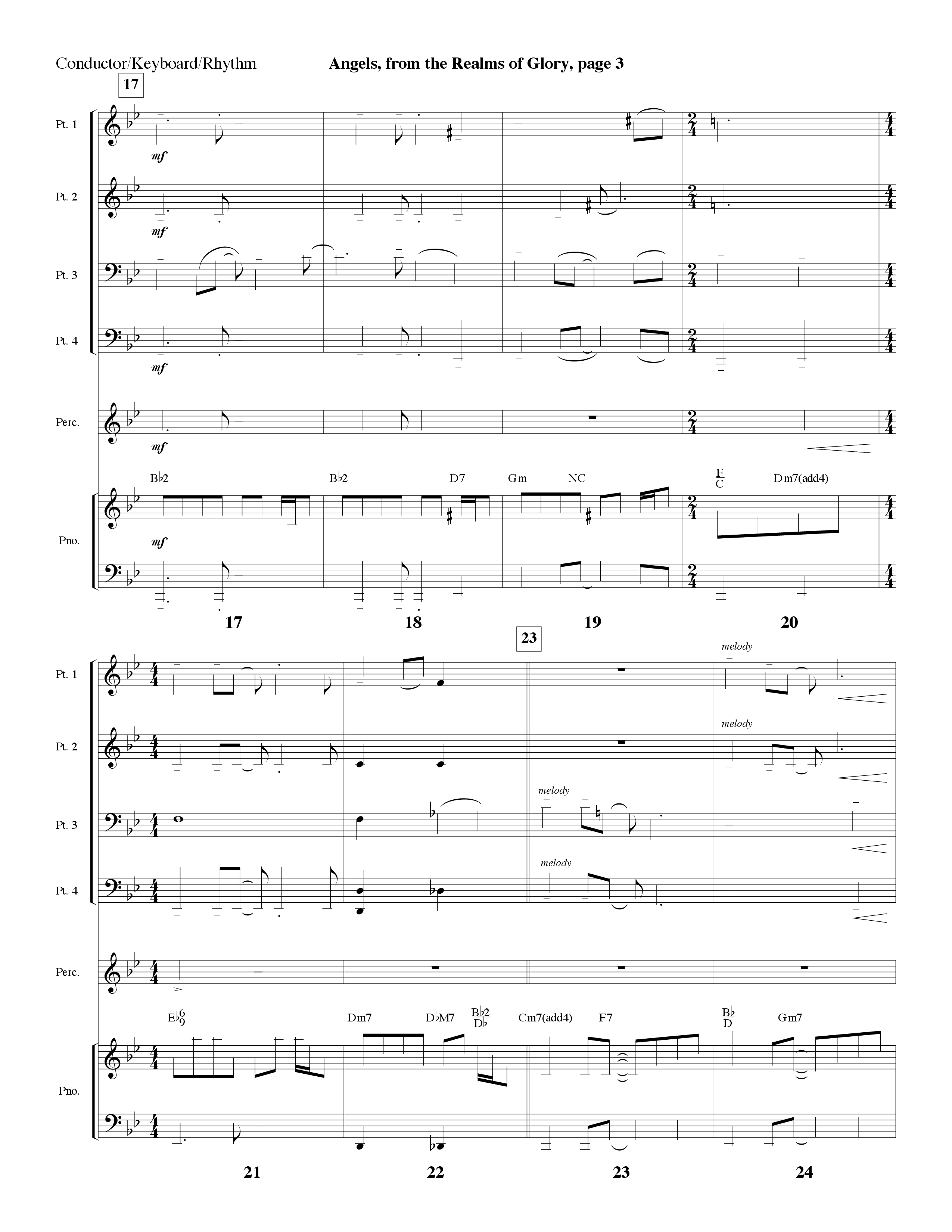 Angels From The Realms Of Glory (Instrumental) Conductor's Score (Lifeway Worship / Arr. Steve Dunn)