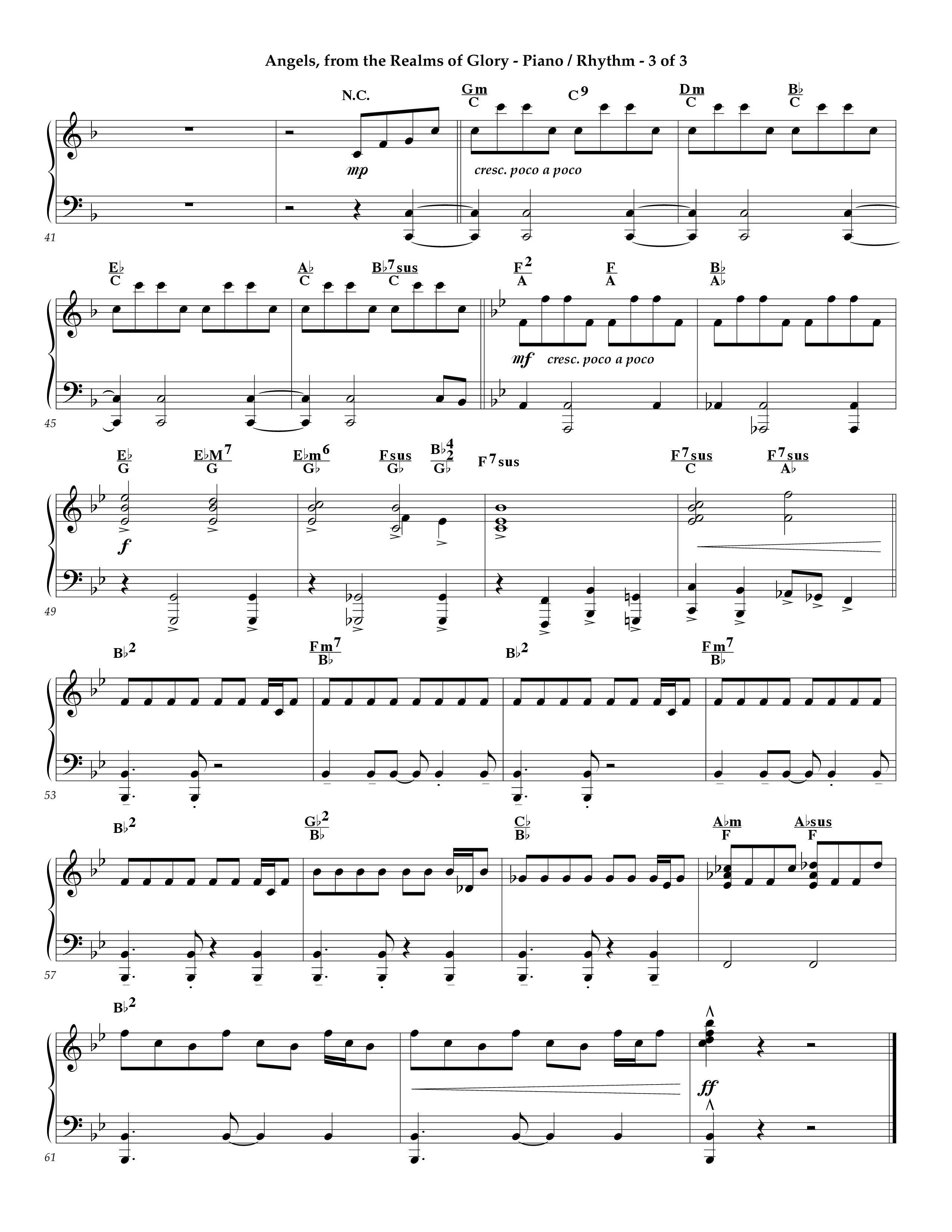 Angels From The Realms Of Glory (Instrumental) Piano Sheet (Lifeway Worship / Arr. Steve Dunn)