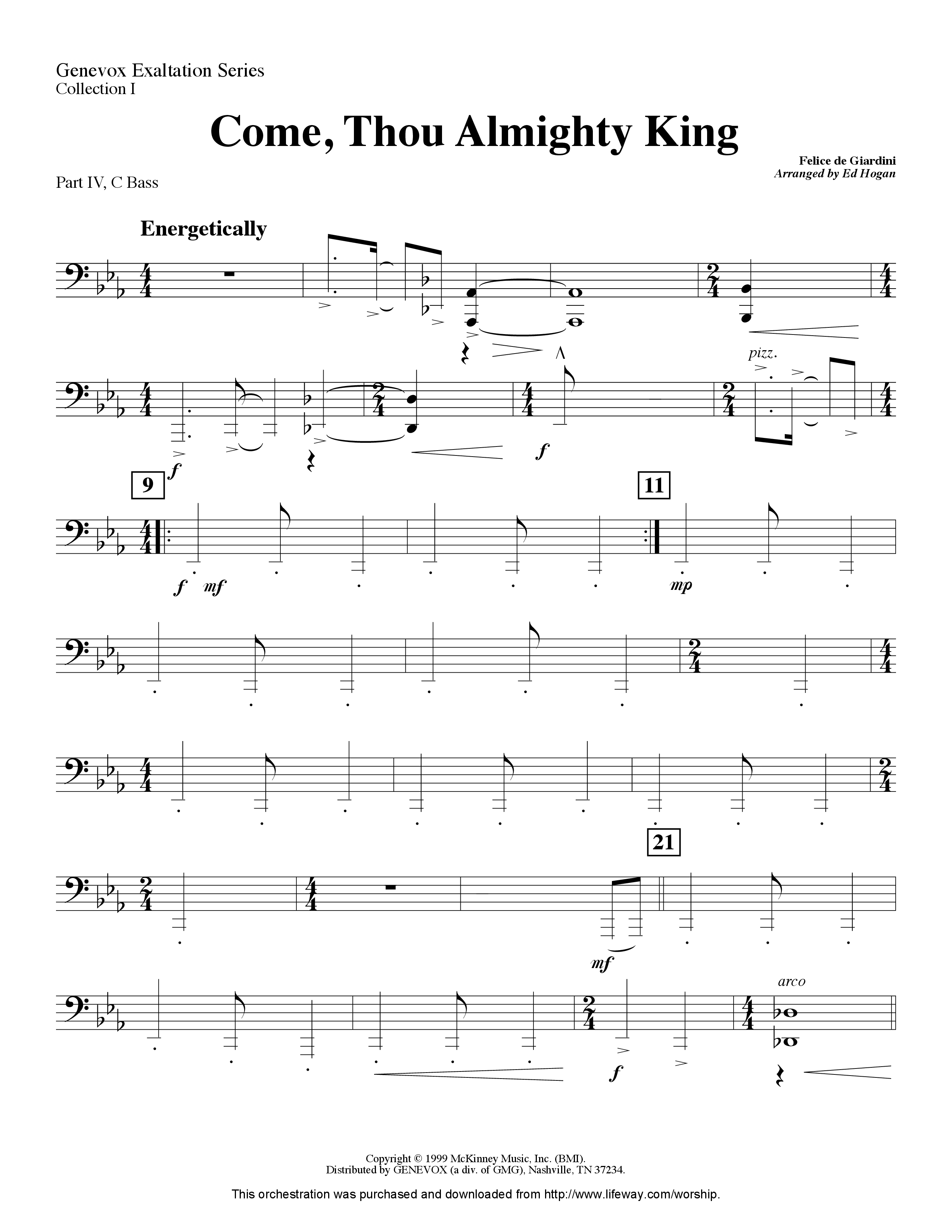 Come Thou Almighty King (Instrumental) Part 4: Bb, Eb Treble, C Bass (Lifeway Worship / Arr. Ed Hogan)