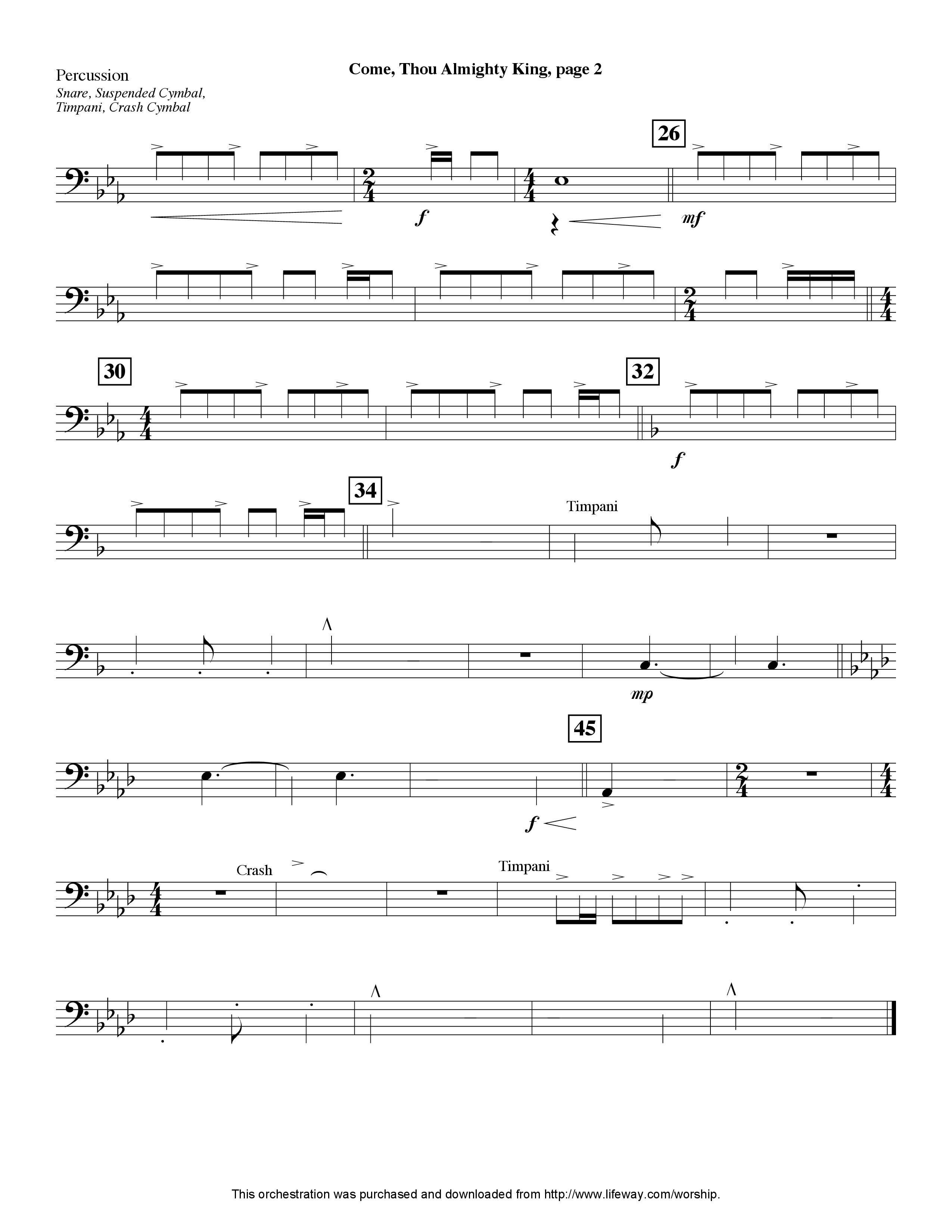 Come Thou Almighty King (Instrumental) Percussion (Lifeway Worship / Arr. Ed Hogan)