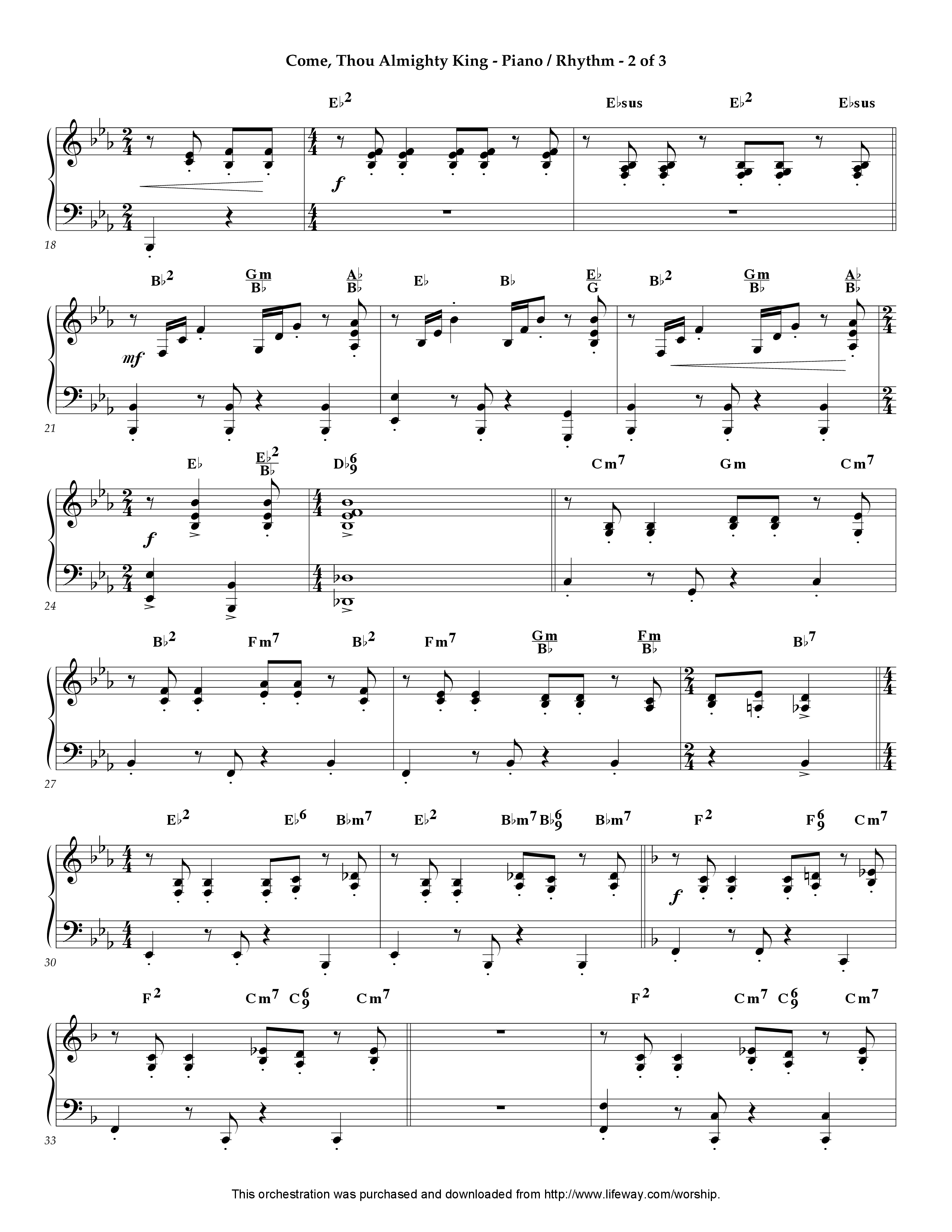 Come Thou Almighty King (Instrumental) Piano Sheet (Lifeway Worship / Arr. Ed Hogan)