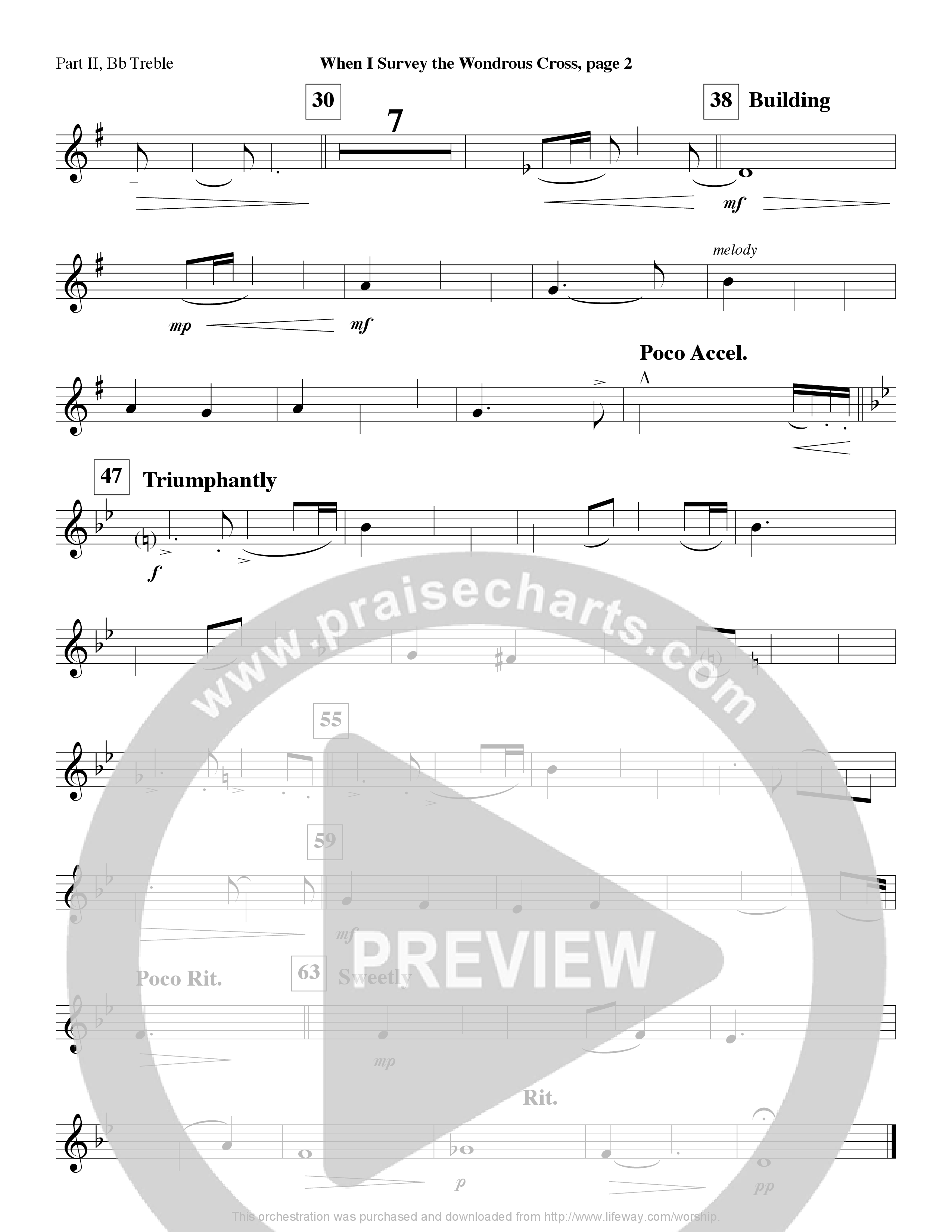 When I Survey The Wondrous Cross (Instrumental) Part 2: Bb, C, Eb, F Treble (Lifeway Worship / Arr. Ed Hogan)