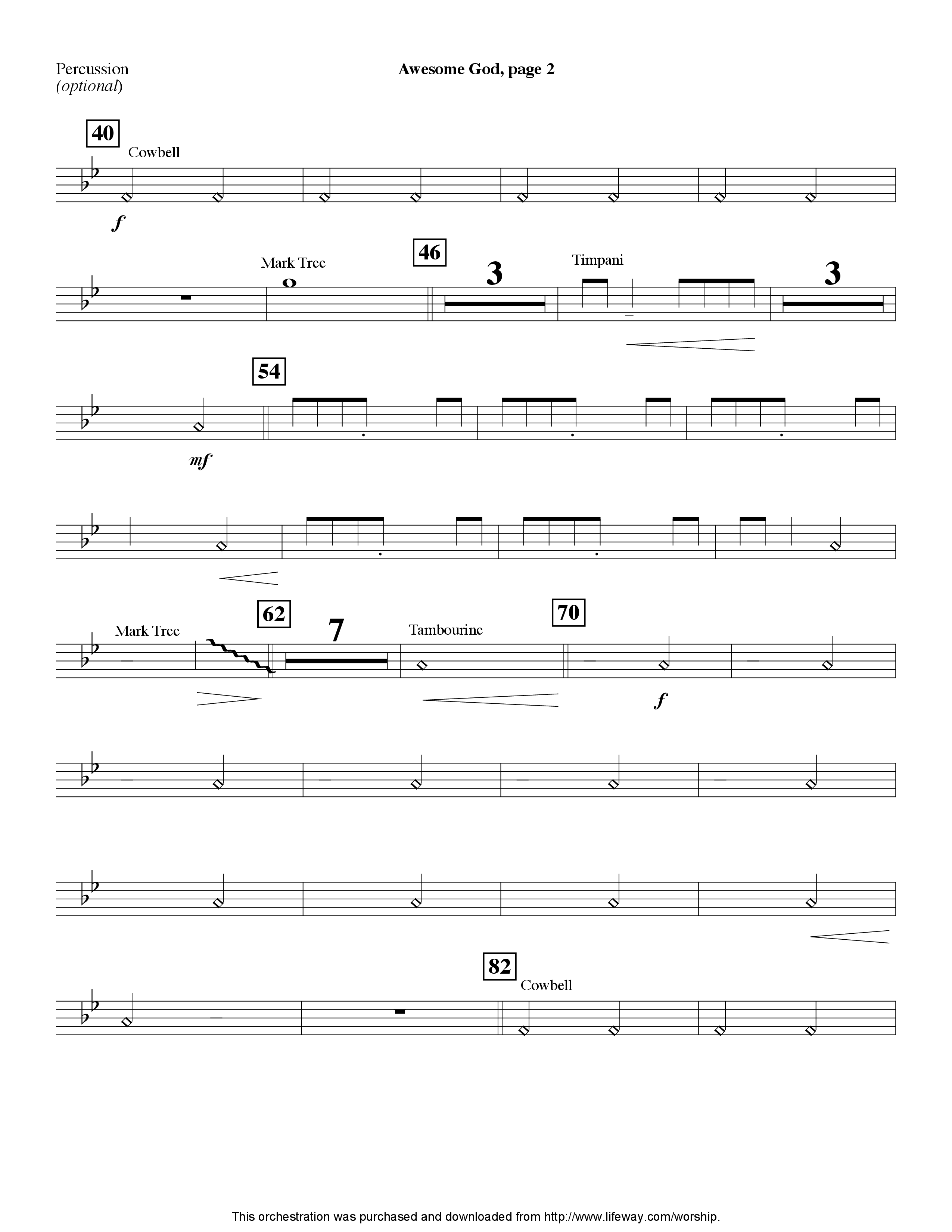 Awesome God (Instrumental) Percussion (Lifeway Worship / Arr. Steve Dunn)