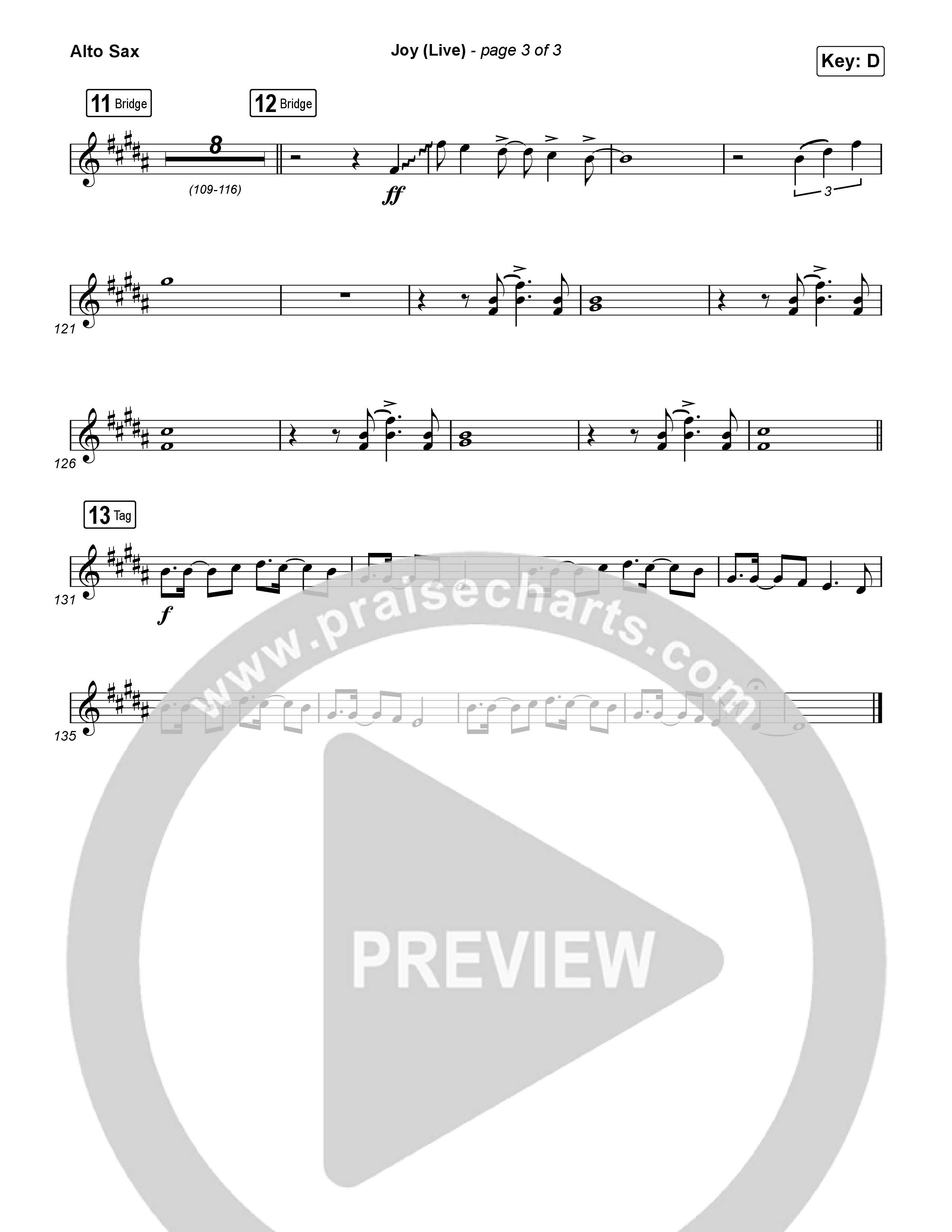 Joy (Live) Alto Sax (Chandler Moore / Israel Houghton)