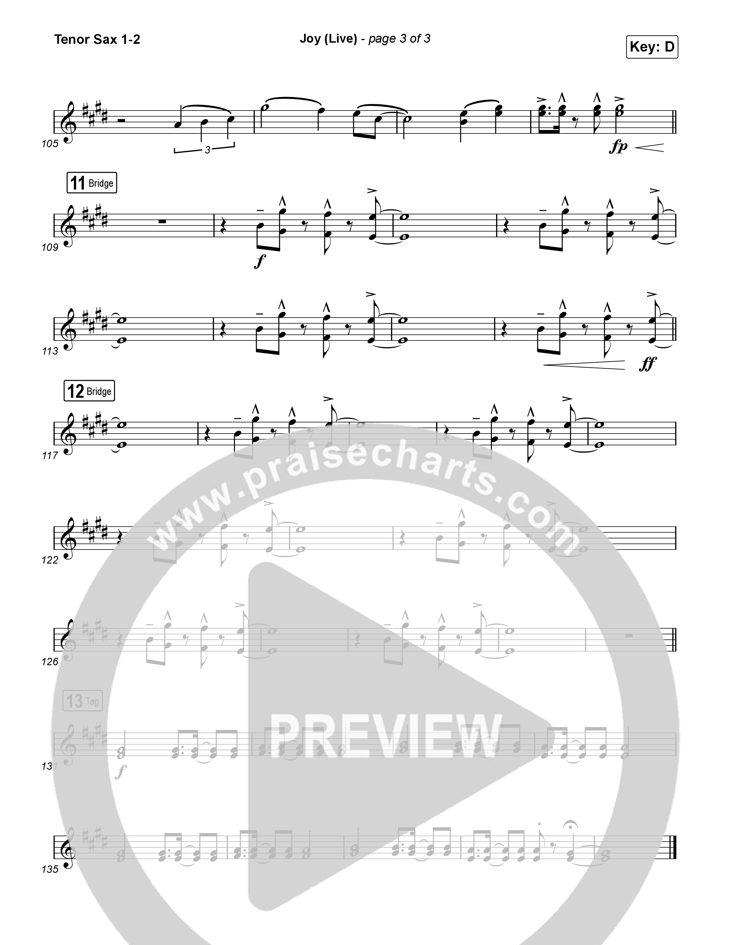 Joy (Live) Tenor Sax 1,2 (Chandler Moore / Israel Houghton)