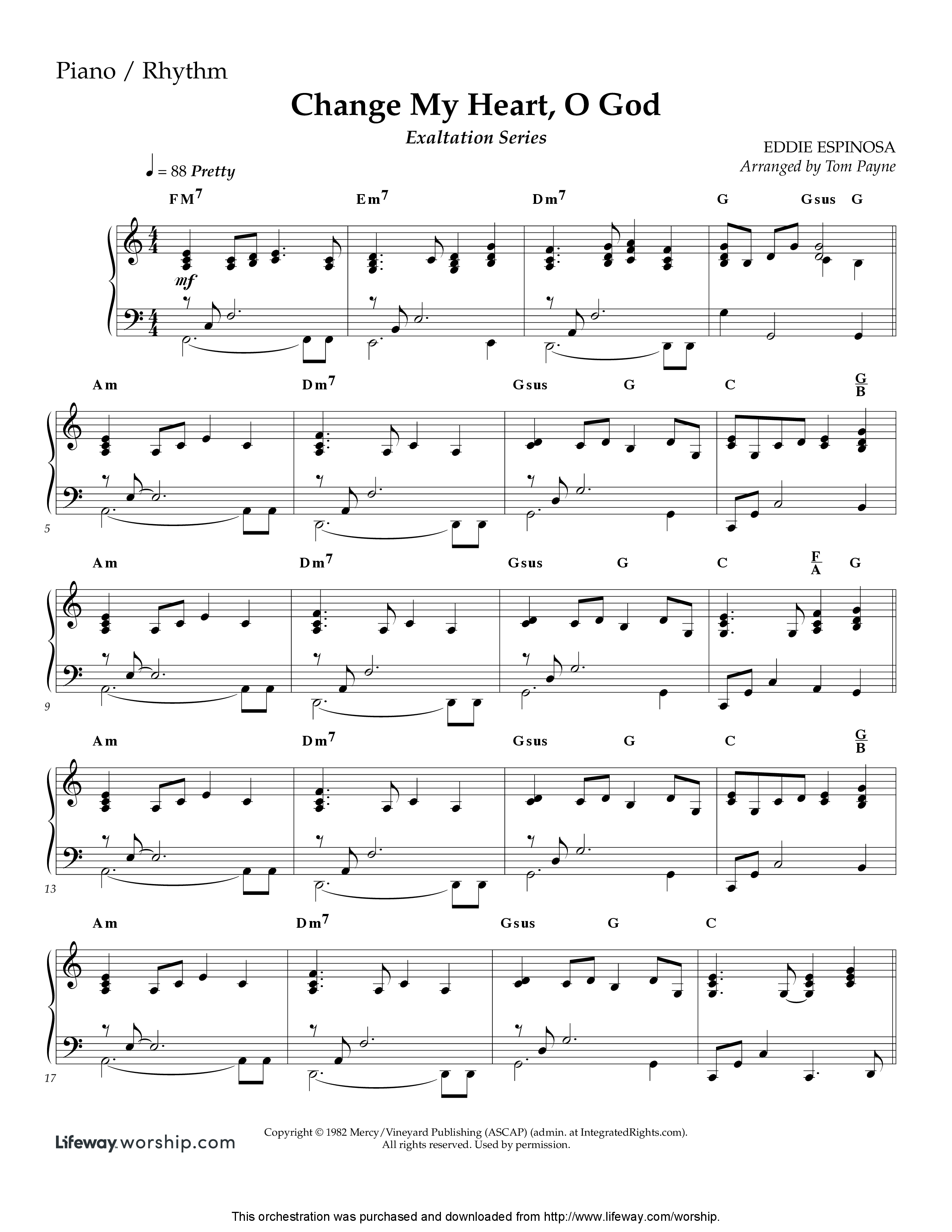 Change My Heart Oh God (Instrumental) Piano Sheet (Lifeway Worship / Arr. Tom Payne)