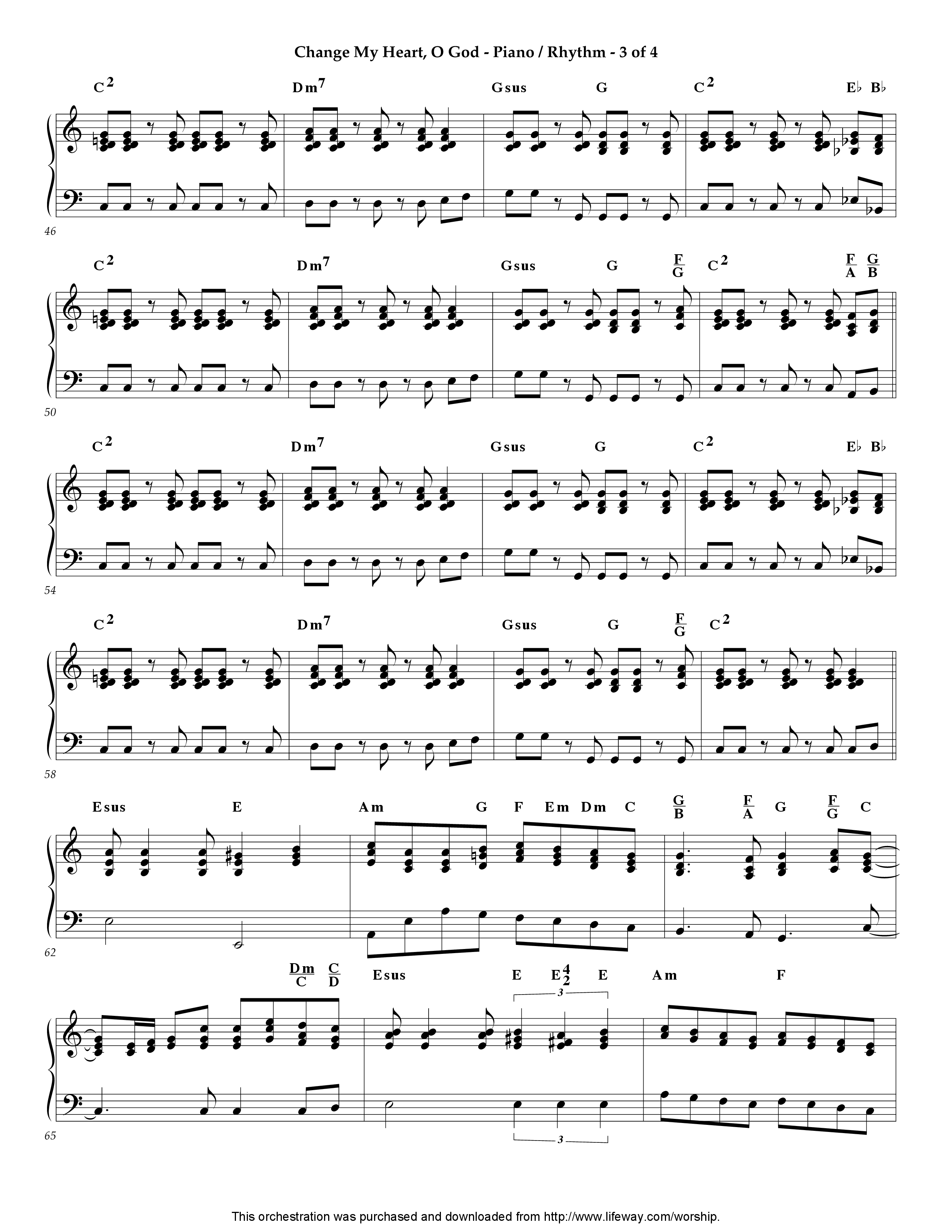 Change My Heart Oh God (Instrumental) Piano Sheet (Lifeway Worship / Arr. Tom Payne)