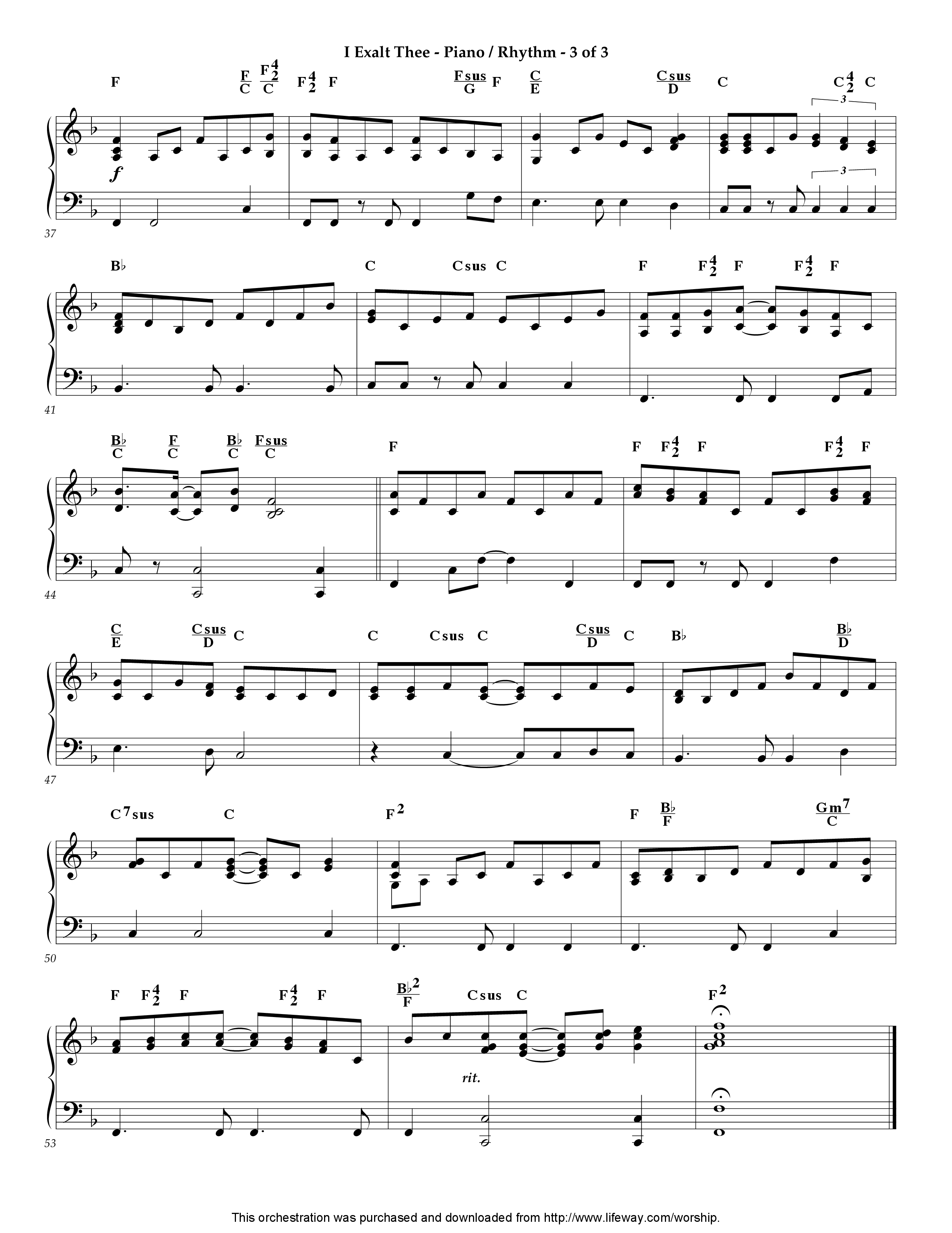 I Exalt Thee (Instrumental) Piano Sheet (Lifeway Worship / Arr. Jeff Cranfill)