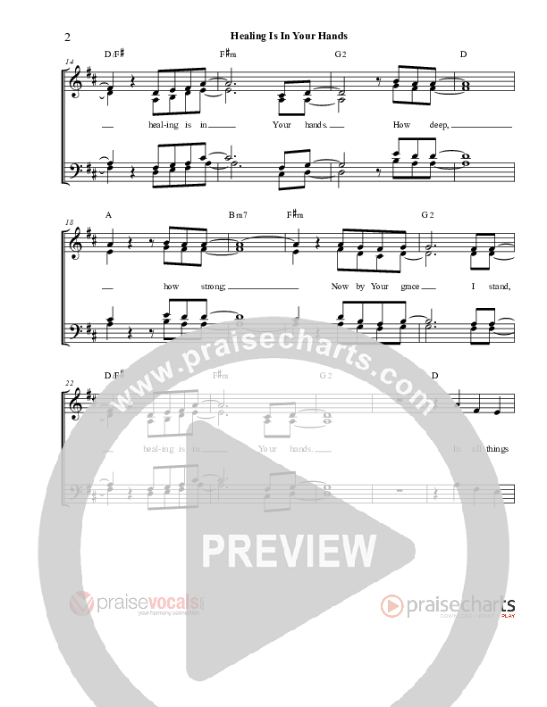 Healing Is In Your Hands Lead Sheet (PraiseVocals)