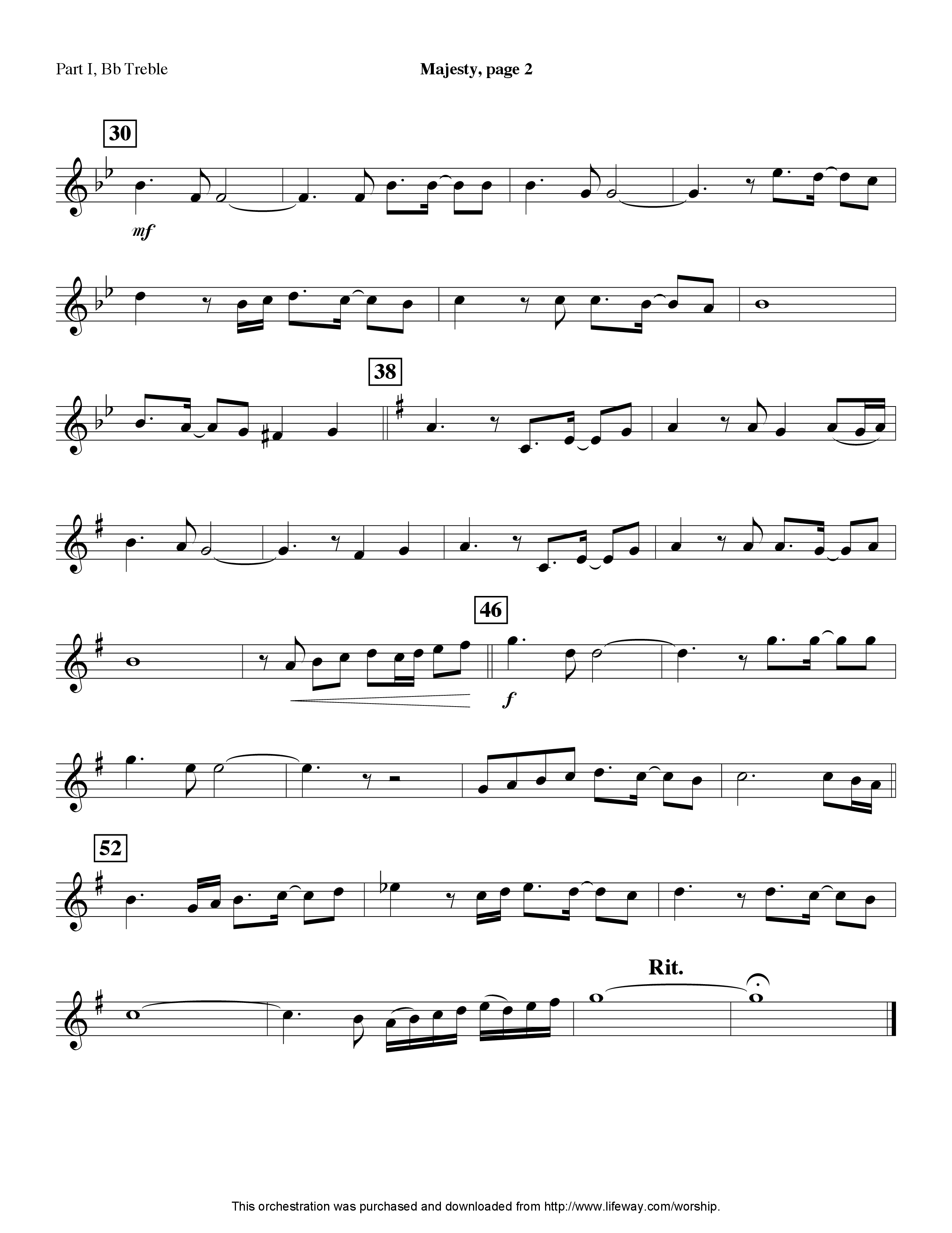 Majesty (Instrumental) Part 1: Bb, C, Eb Treble (Lifeway Worship / Arr. Ed Hogan)