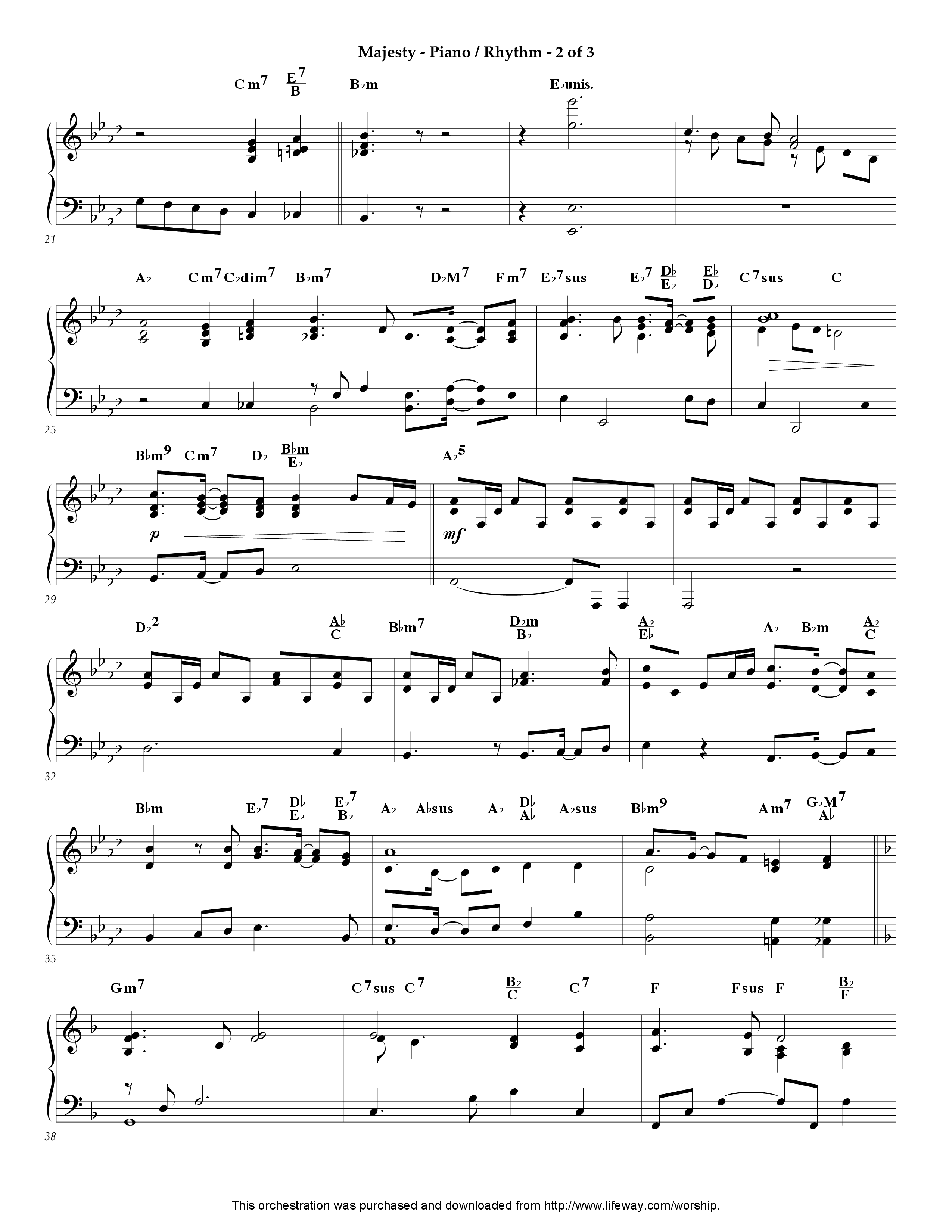 Majesty (Instrumental) Piano Sheet (Lifeway Worship / Arr. Ed Hogan)