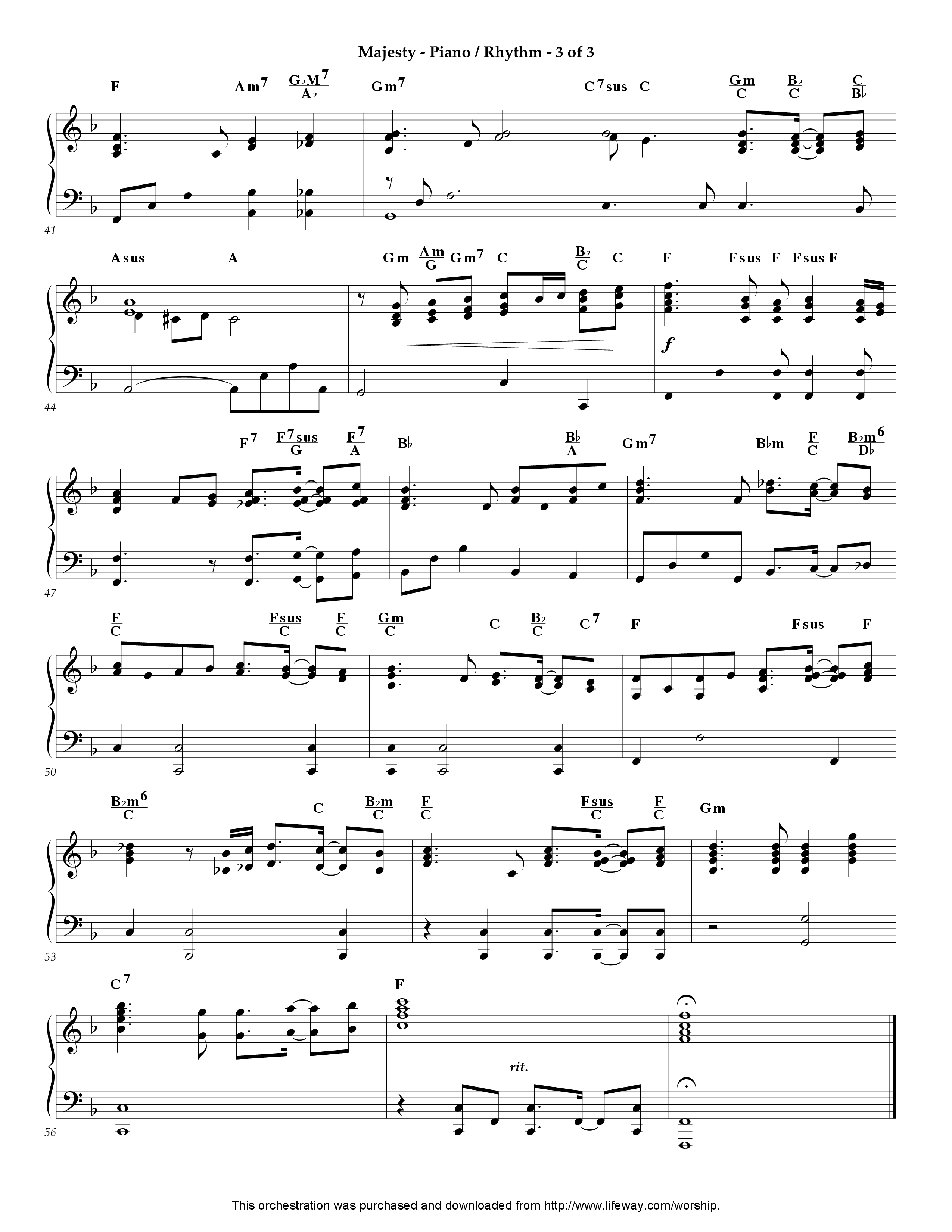 Majesty (Instrumental) Piano Sheet (Lifeway Worship / Arr. Ed Hogan)
