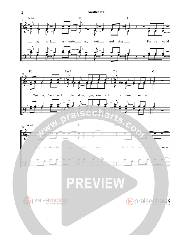 Awakening Lead Sheet (PraiseVocals)