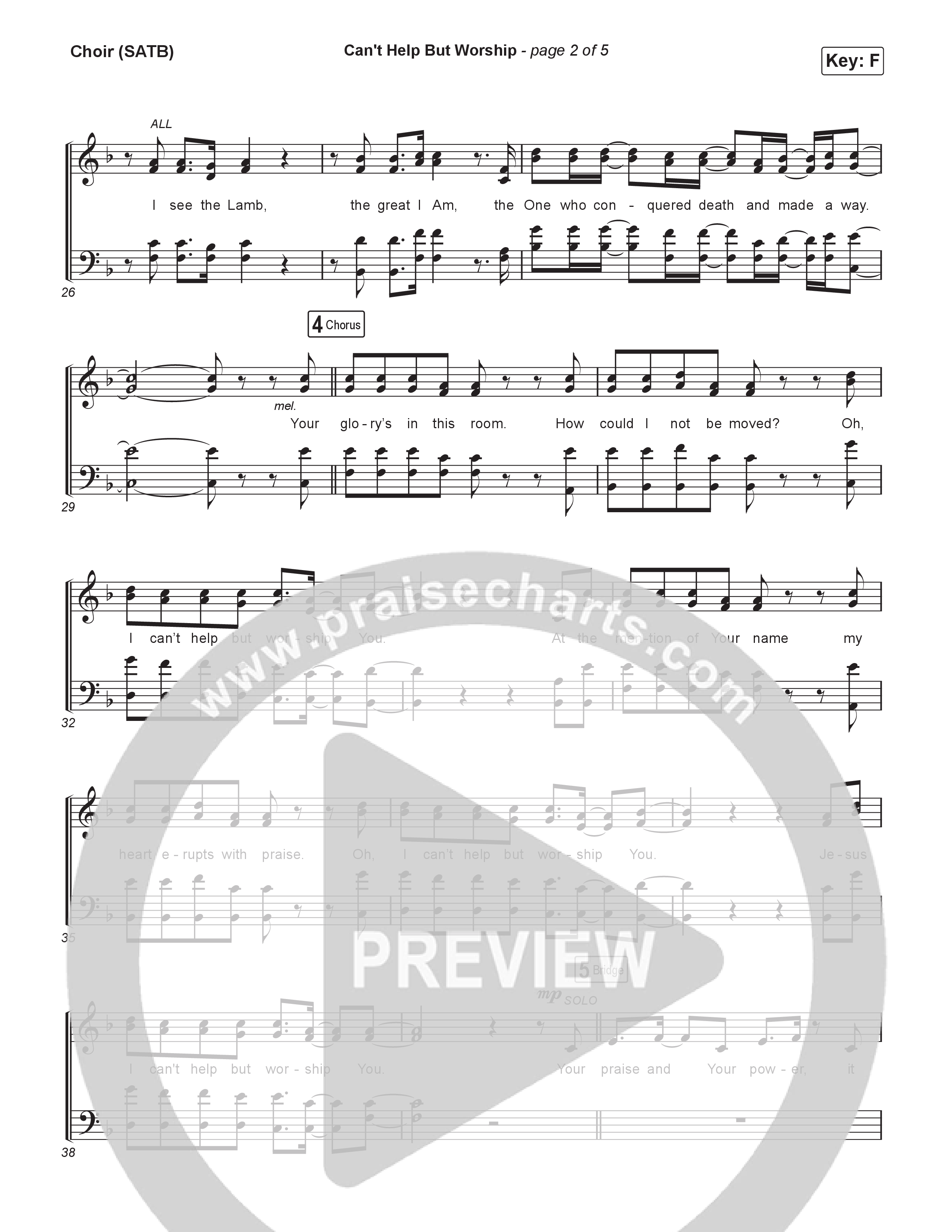 Can't Help But Worship Choir Sheet (SATB) (Danny Gokey / Naomi Raine)