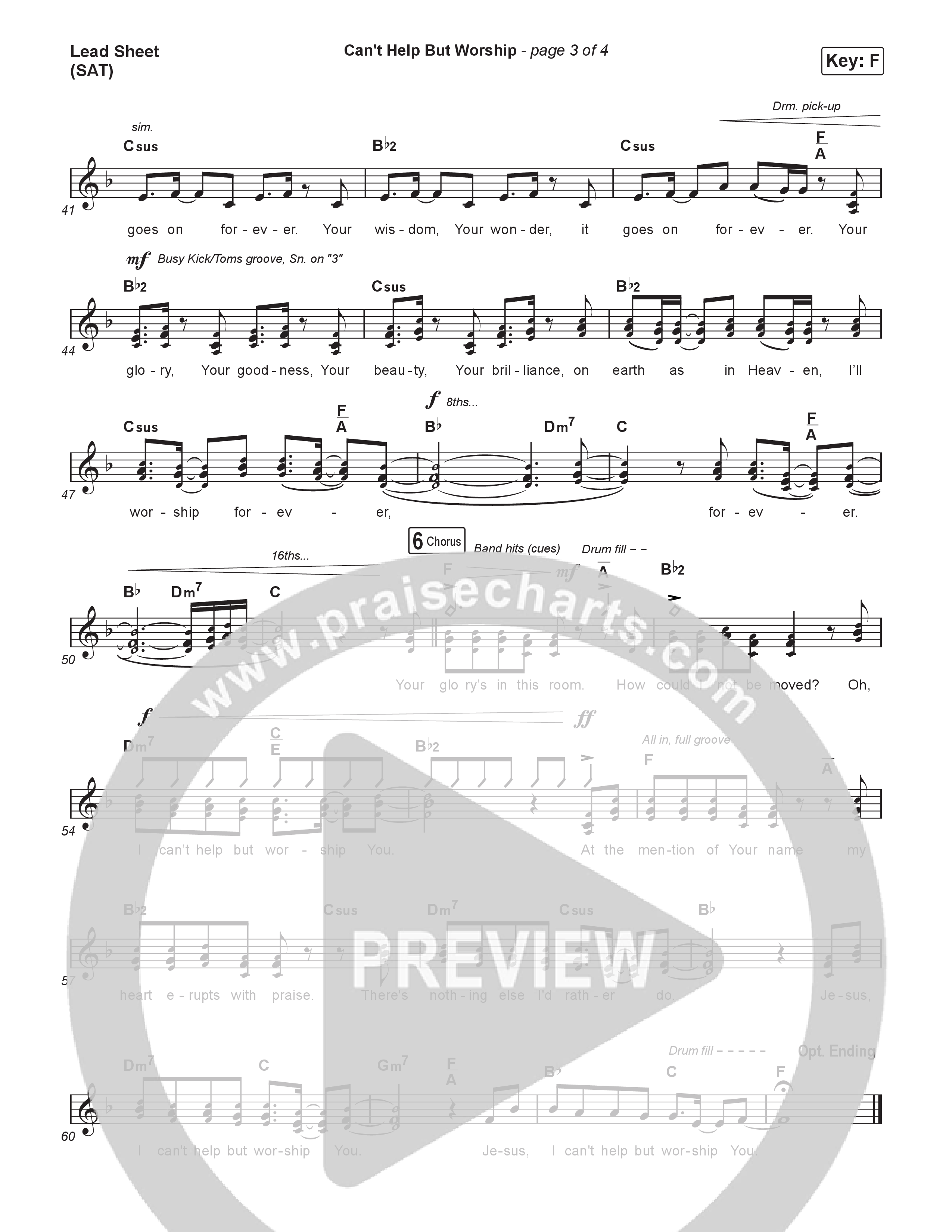 Can't Help But Worship Lead Sheet (SAT) (Danny Gokey / Naomi Raine)