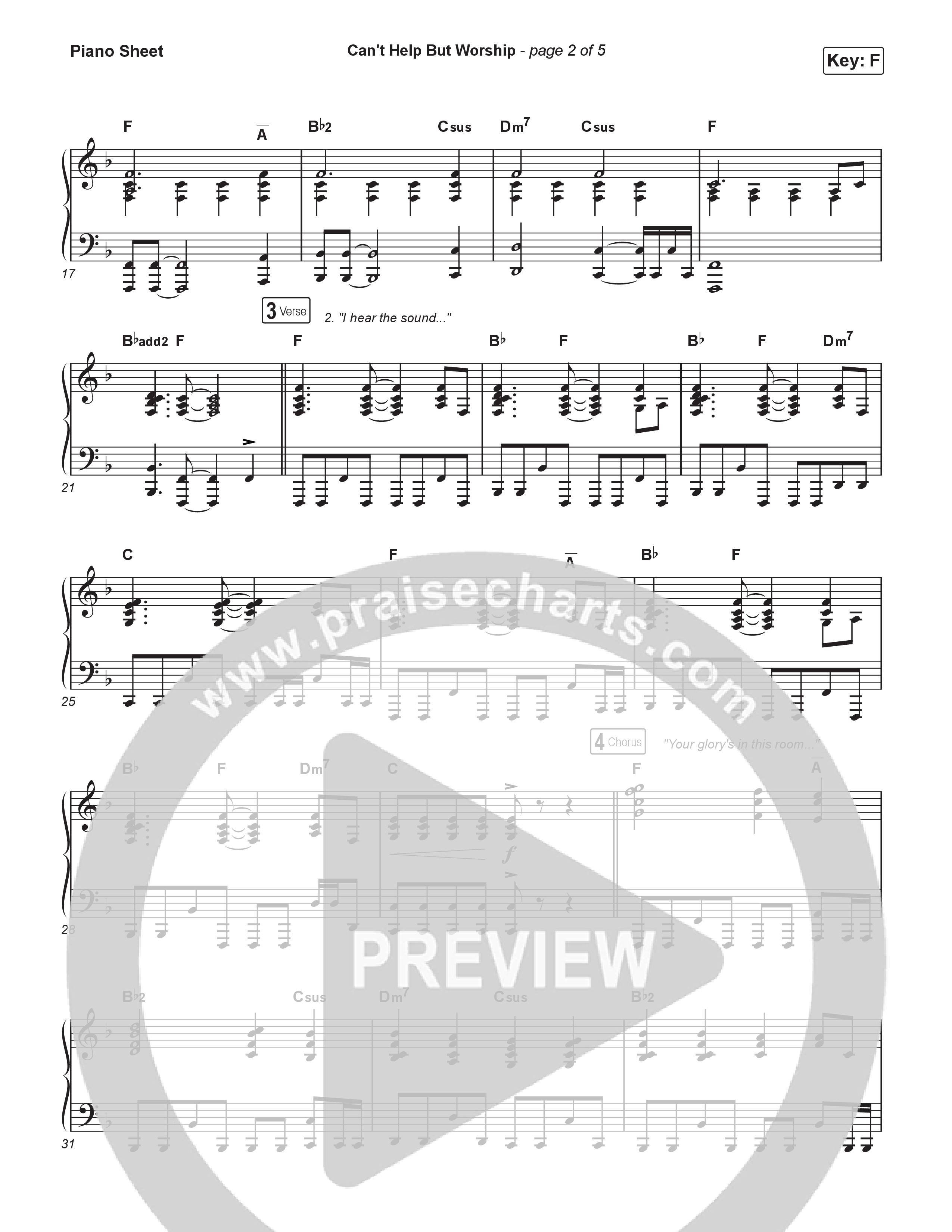 Can't Help But Worship Piano Sheet (Danny Gokey / Naomi Raine)