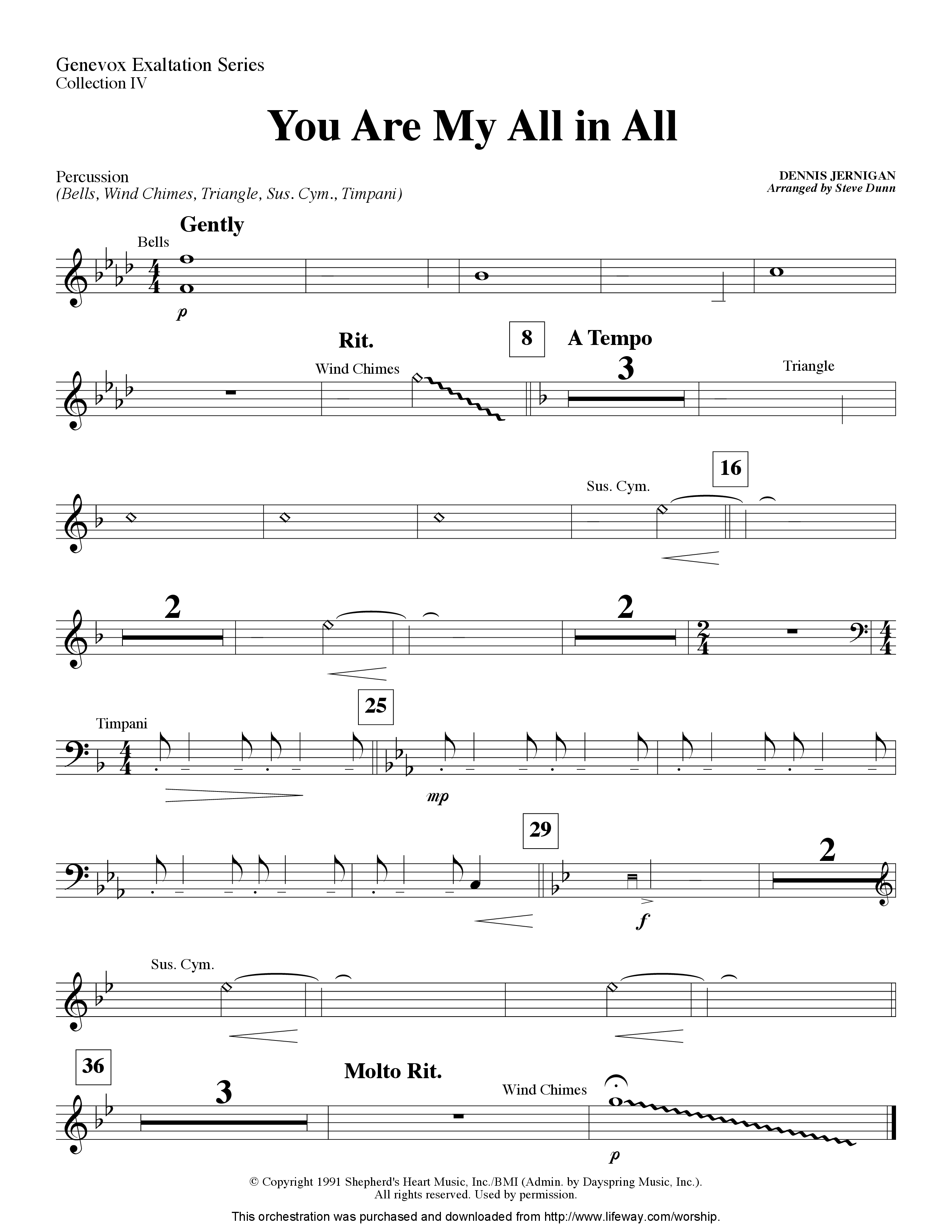 You Are My All In All (Instrumental) Percussion (Lifeway Worship / Arr. Steve Dunn)