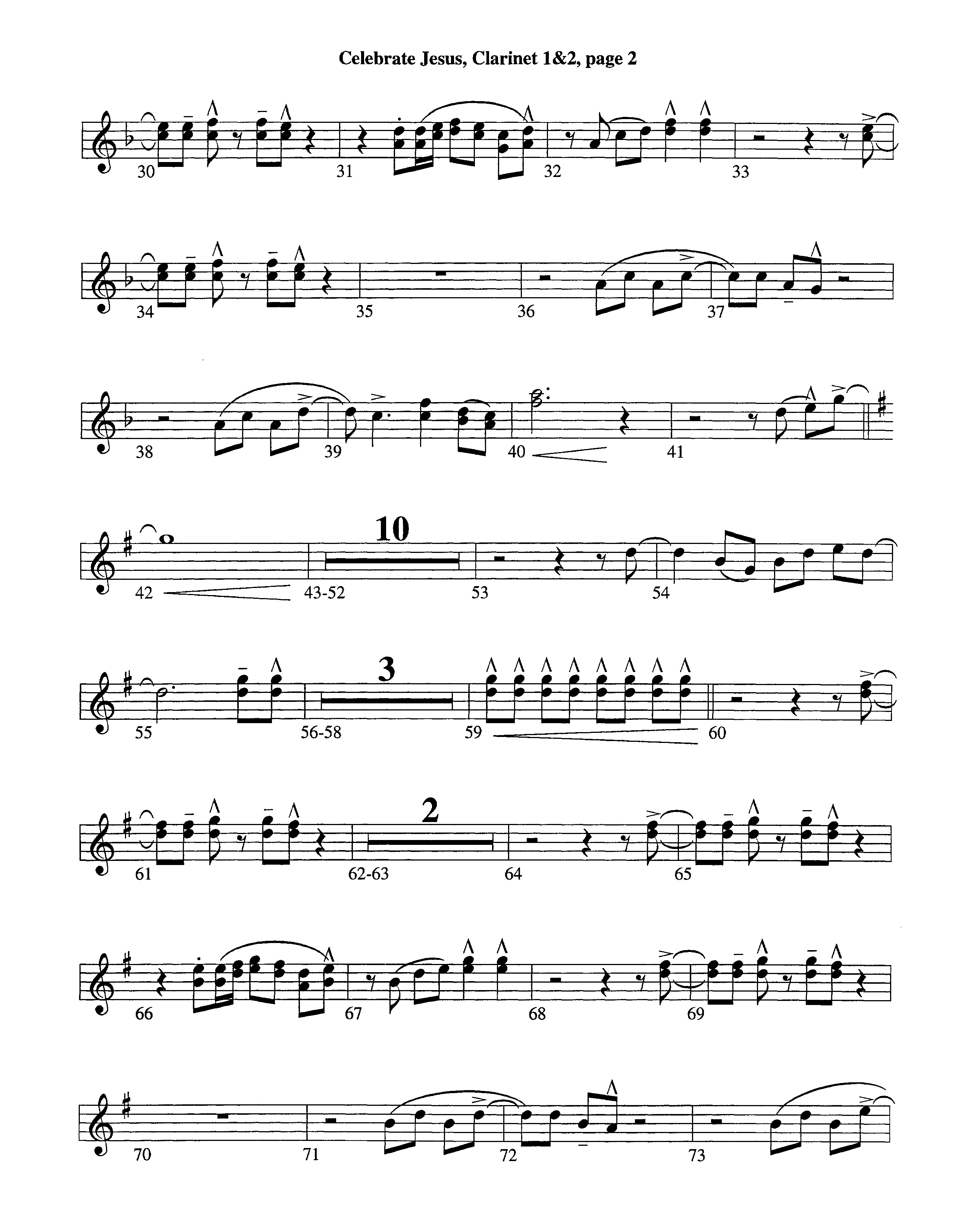 Celebrate Jesus (Instrumental) Clarinet 1/2 (Lifeway Worship / Arr. Tom Payne)