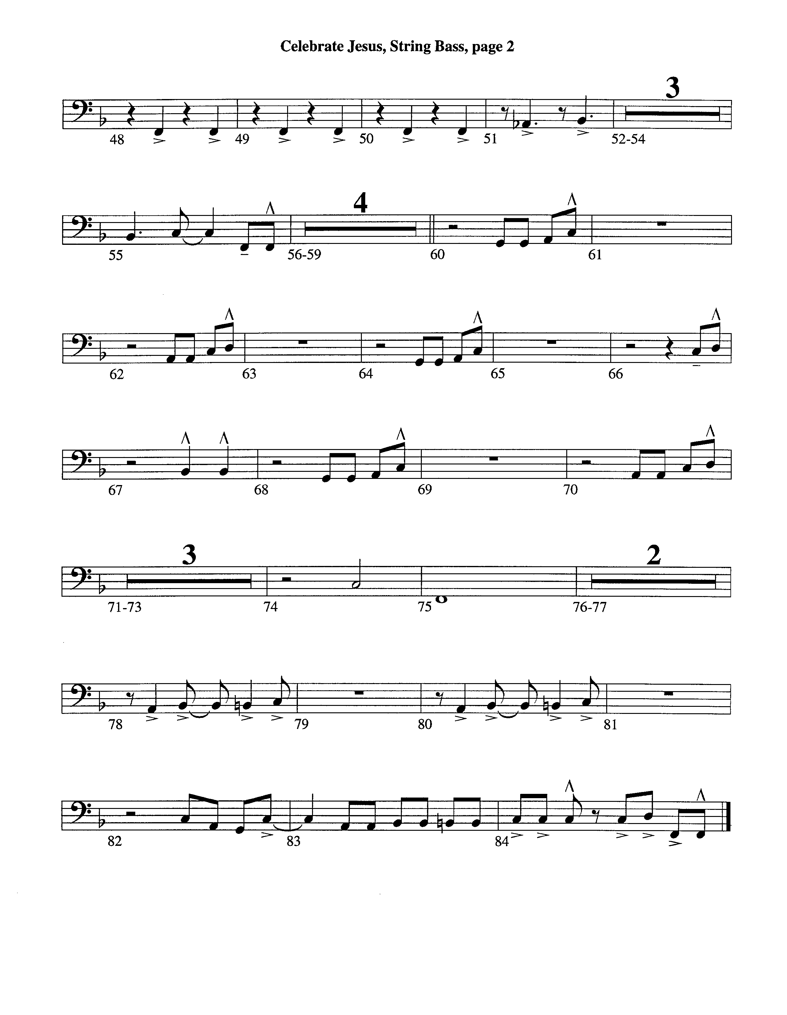 Celebrate Jesus (Instrumental) Double Bass (Lifeway Worship / Arr. Tom Payne)