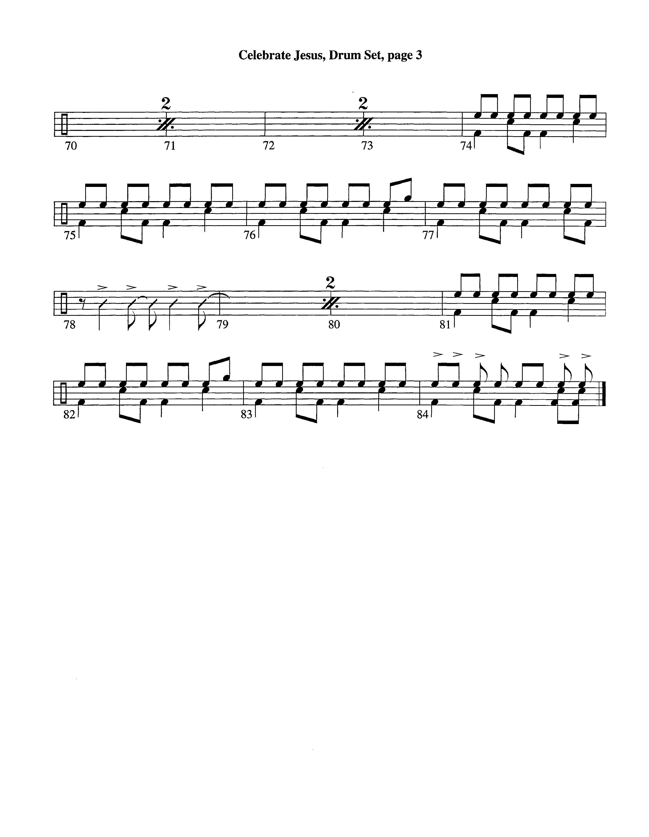 Celebrate Jesus (Instrumental) Drum Set (Lifeway Worship / Arr. Tom Payne)