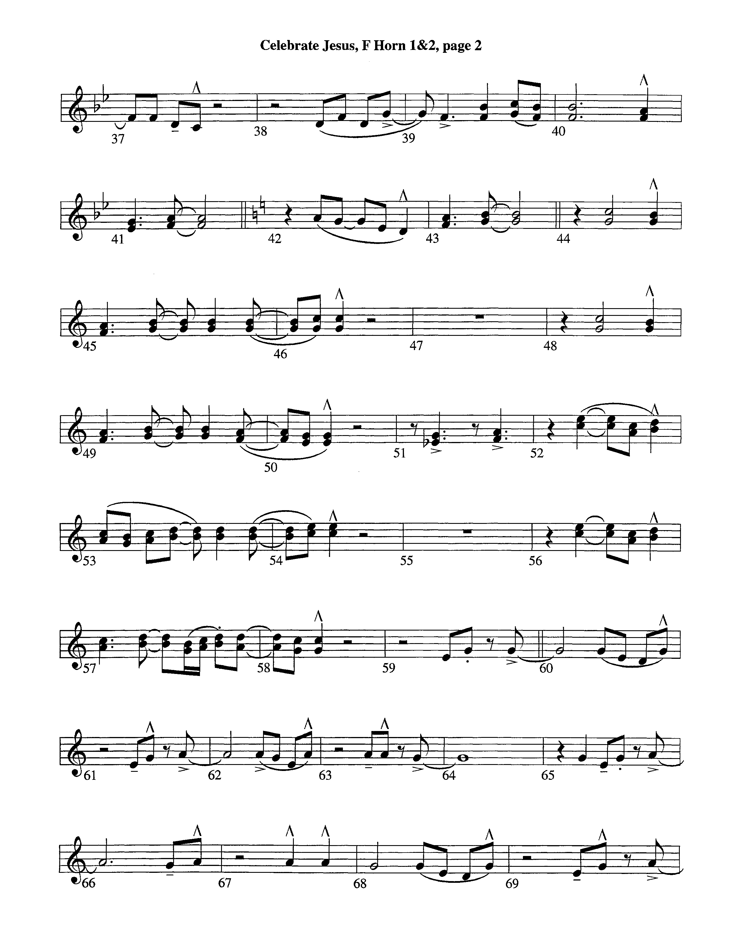 Celebrate Jesus (Instrumental) French Horn 1/2 (Lifeway Worship / Arr. Tom Payne)