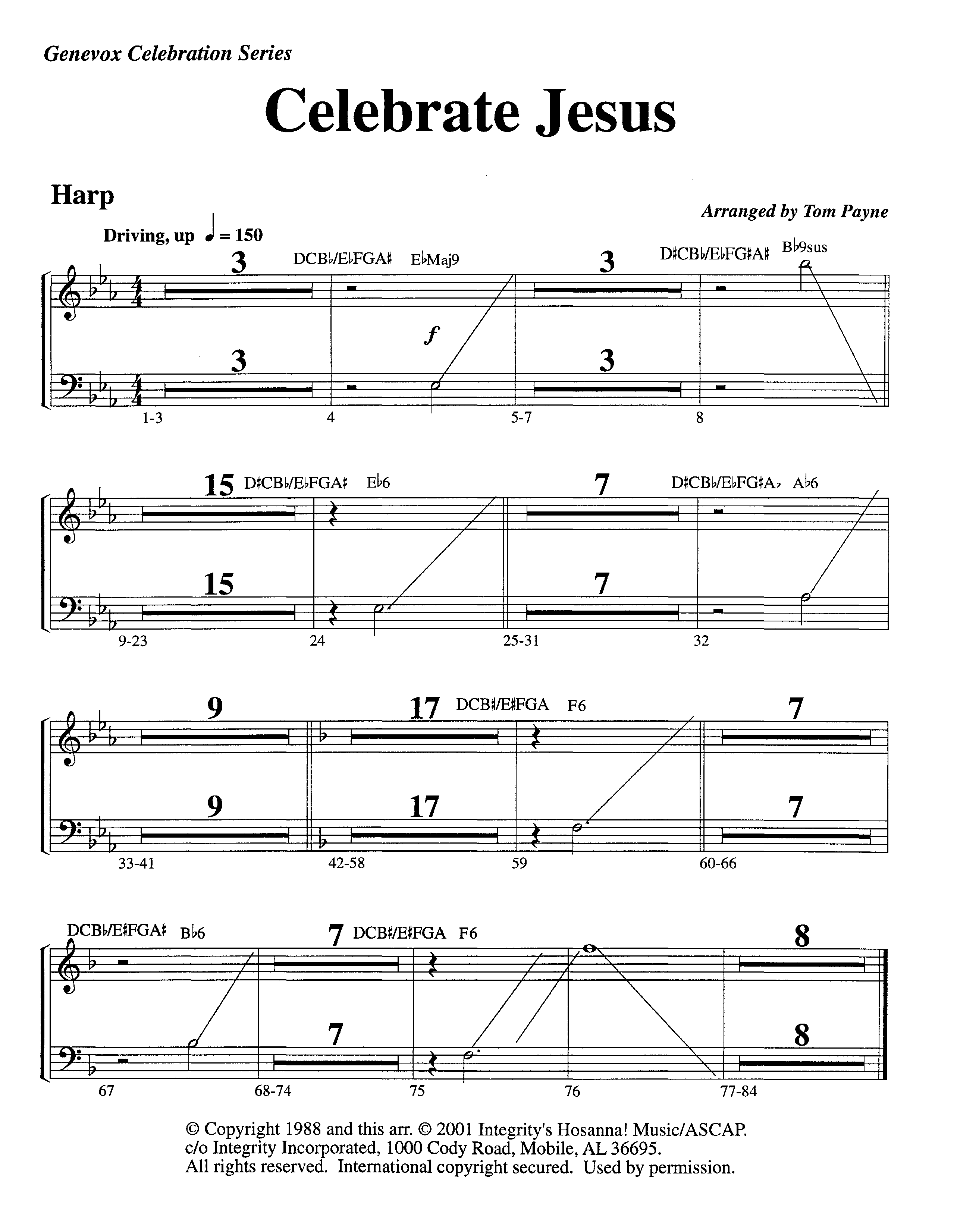 Celebrate Jesus (Instrumental) Harp (Lifeway Worship / Arr. Tom Payne)