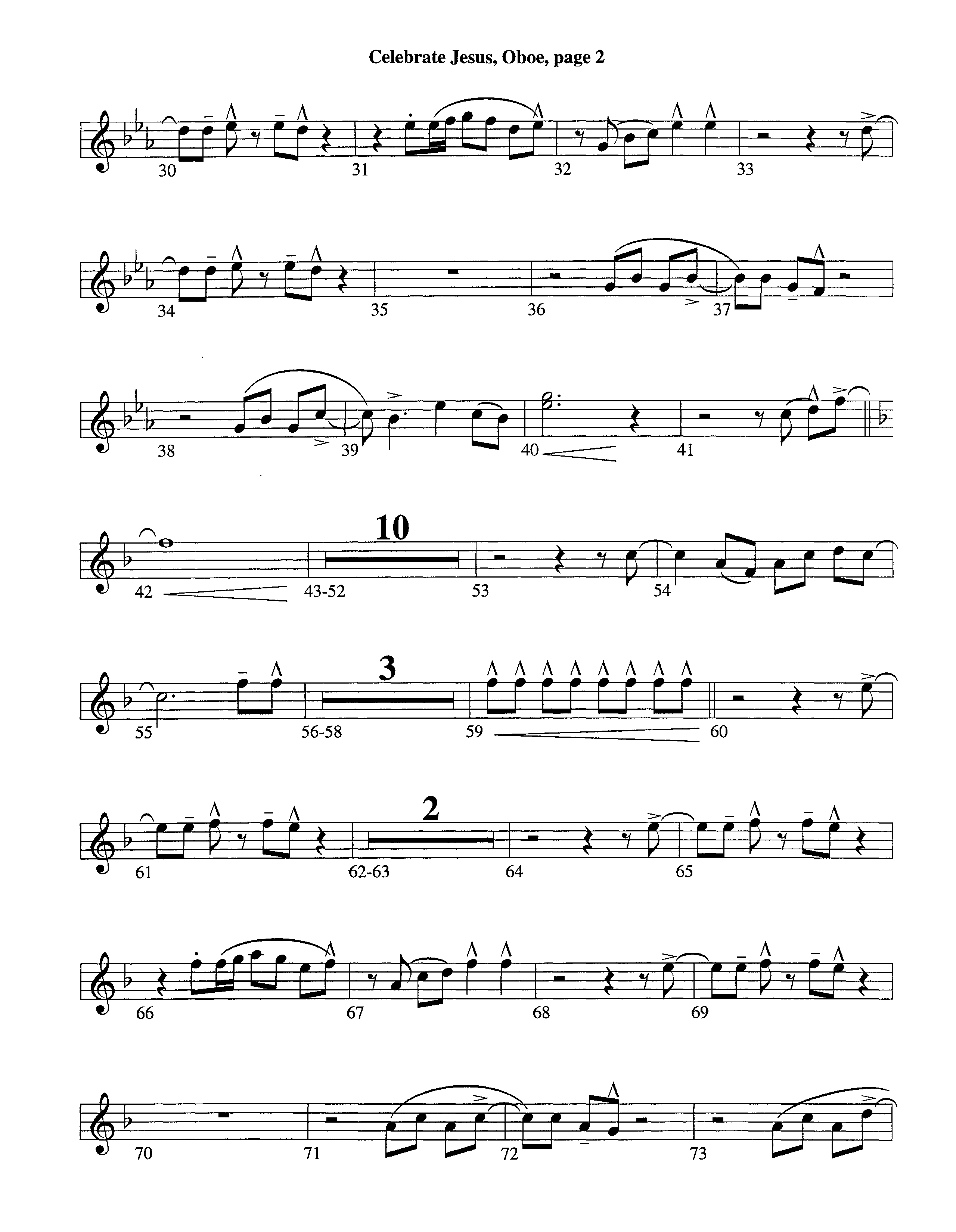 Celebrate Jesus (Instrumental) Oboe (Lifeway Worship / Arr. Tom Payne)