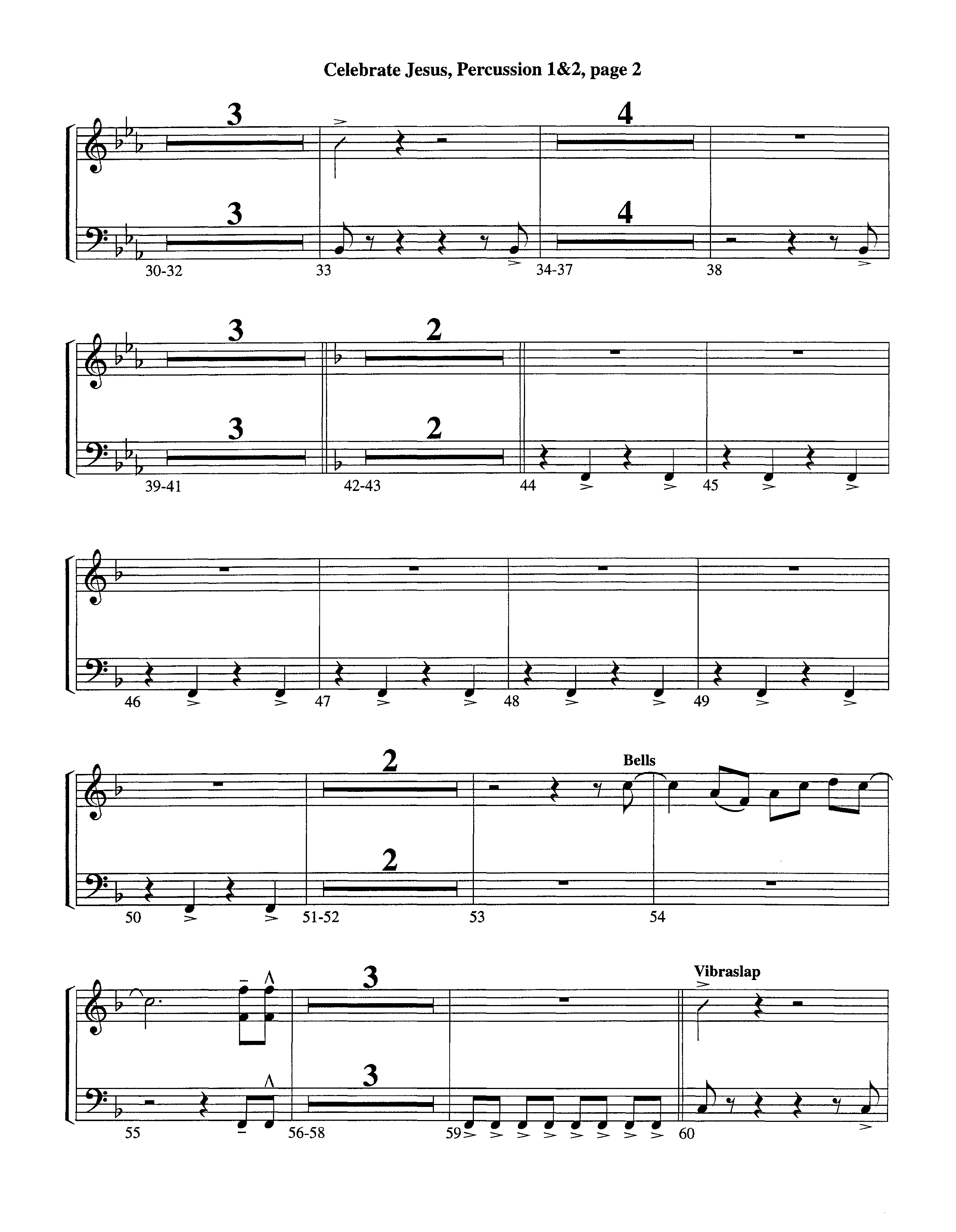 Celebrate Jesus (Instrumental) Percussion 1/2 (Lifeway Worship / Arr. Tom Payne)