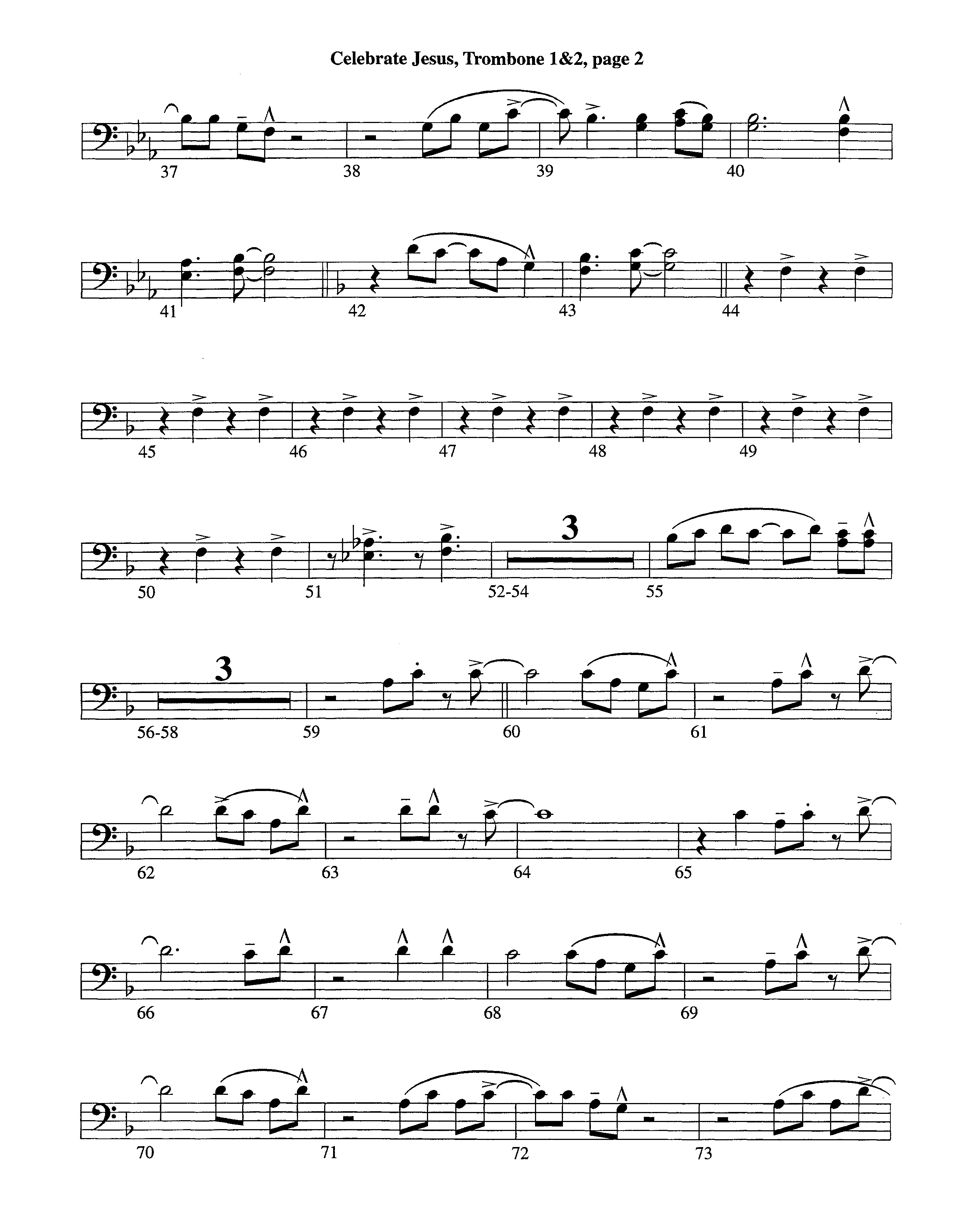 Celebrate Jesus (Instrumental) Trombone 1/2 (Lifeway Worship / Arr. Tom Payne)