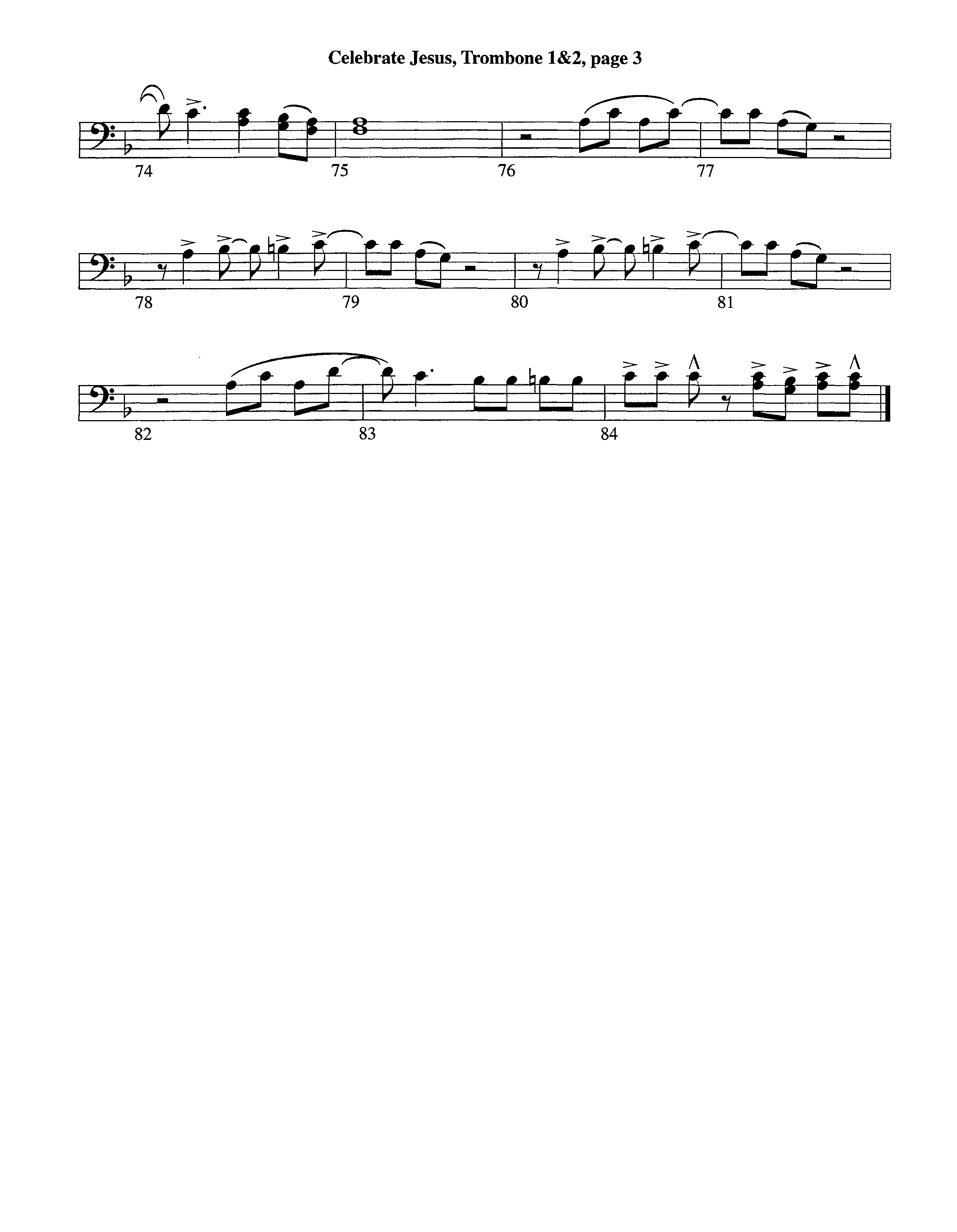 Celebrate Jesus (Instrumental) Trombone 1/2 (Lifeway Worship / Arr. Tom Payne)