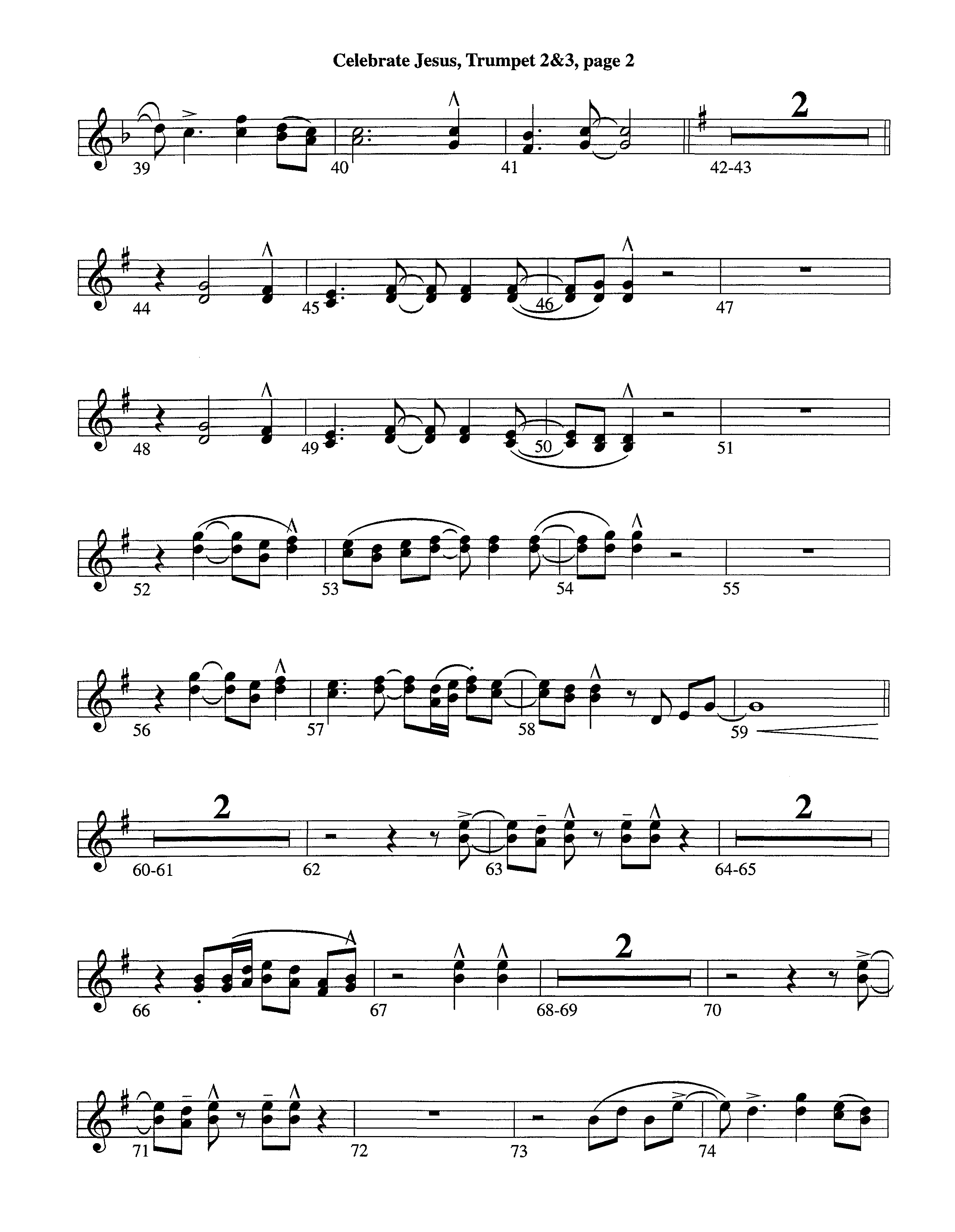 Celebrate Jesus (Instrumental) Trumpet 2/3 (Lifeway Worship / Arr. Tom Payne)