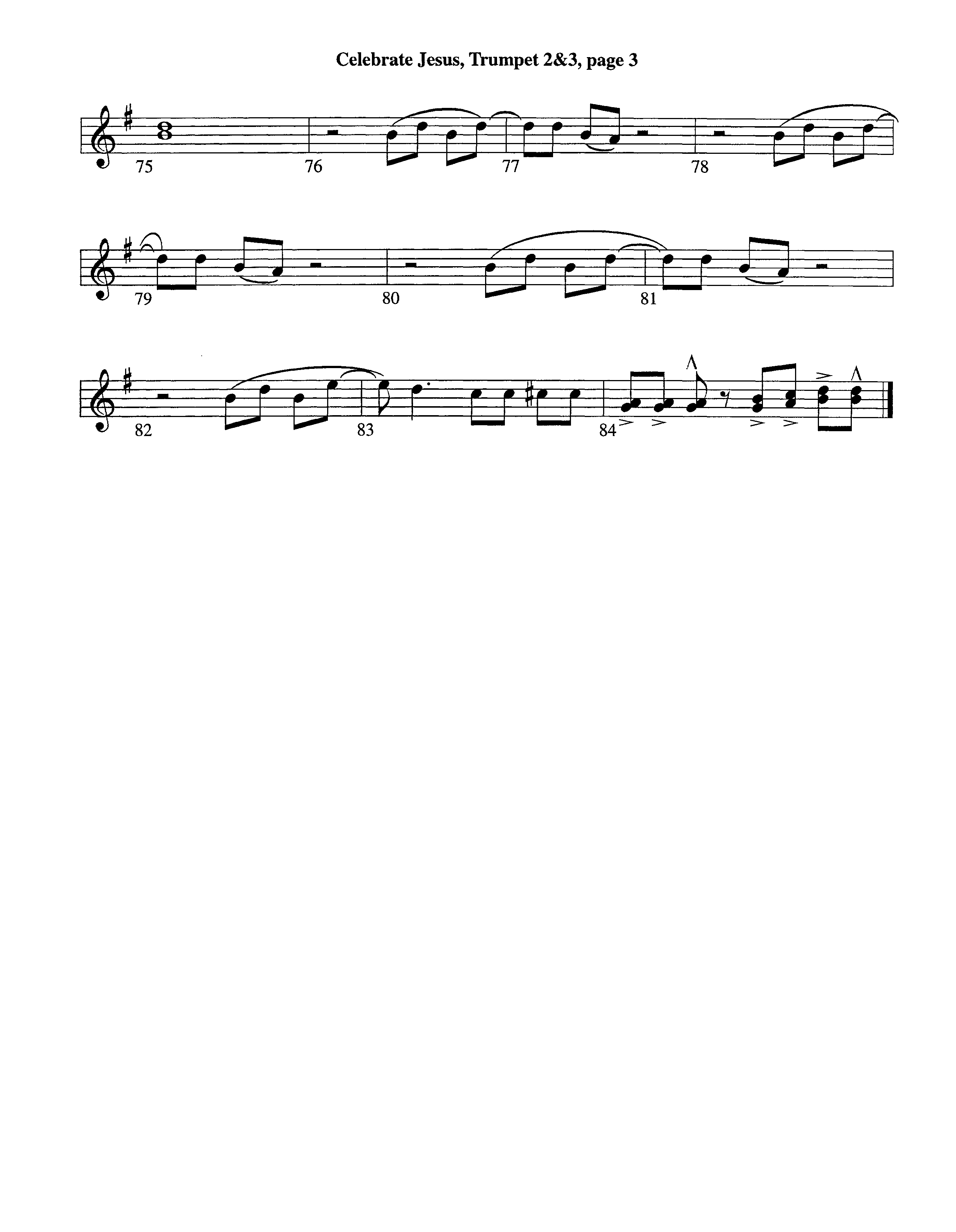 Celebrate Jesus (Instrumental) Trumpet 2/3 (Lifeway Worship / Arr. Tom Payne)