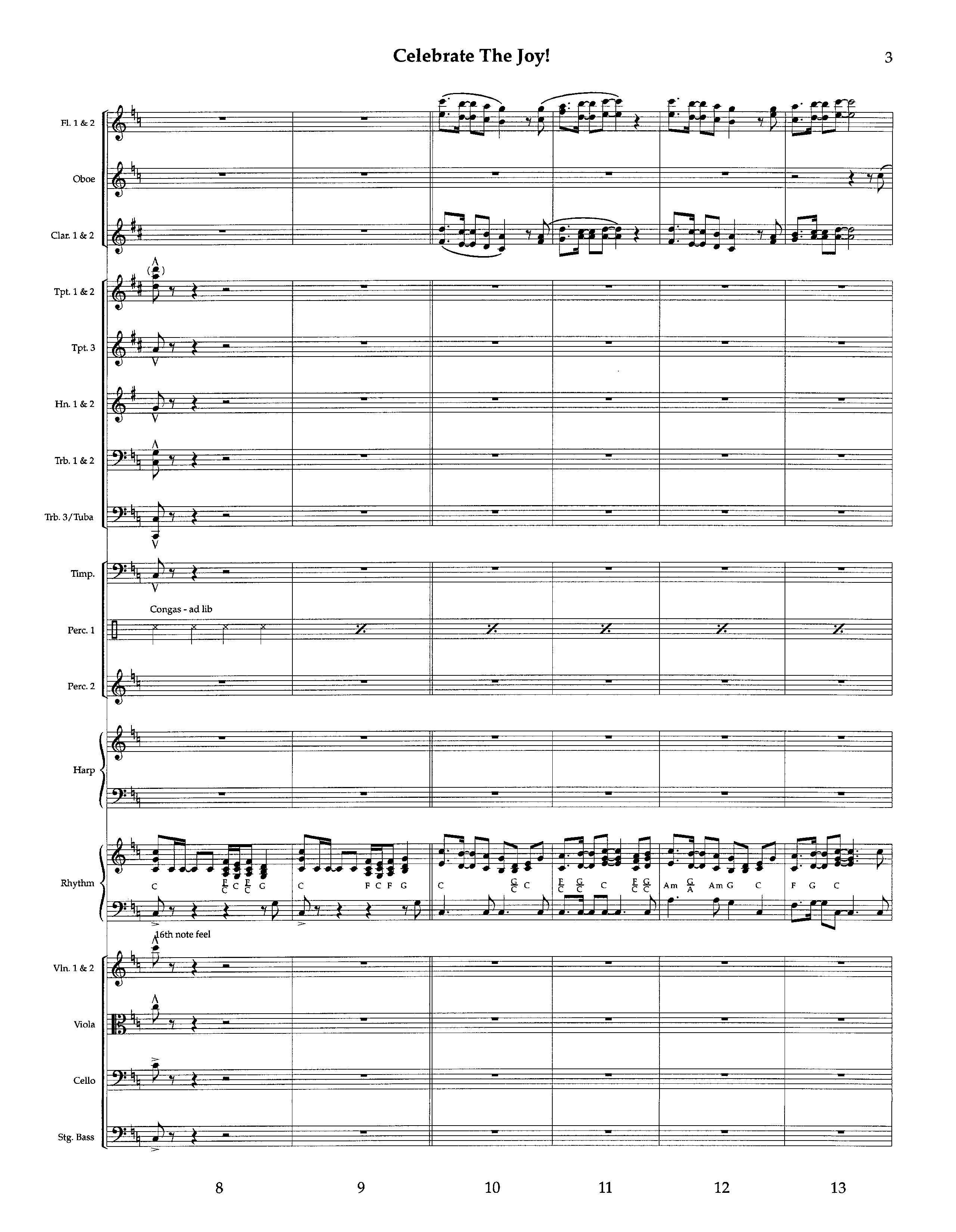 Celebrate The Joy (Instrumental) Orchestration (Lifeway Worship / Arr. Richard Kingsmore)