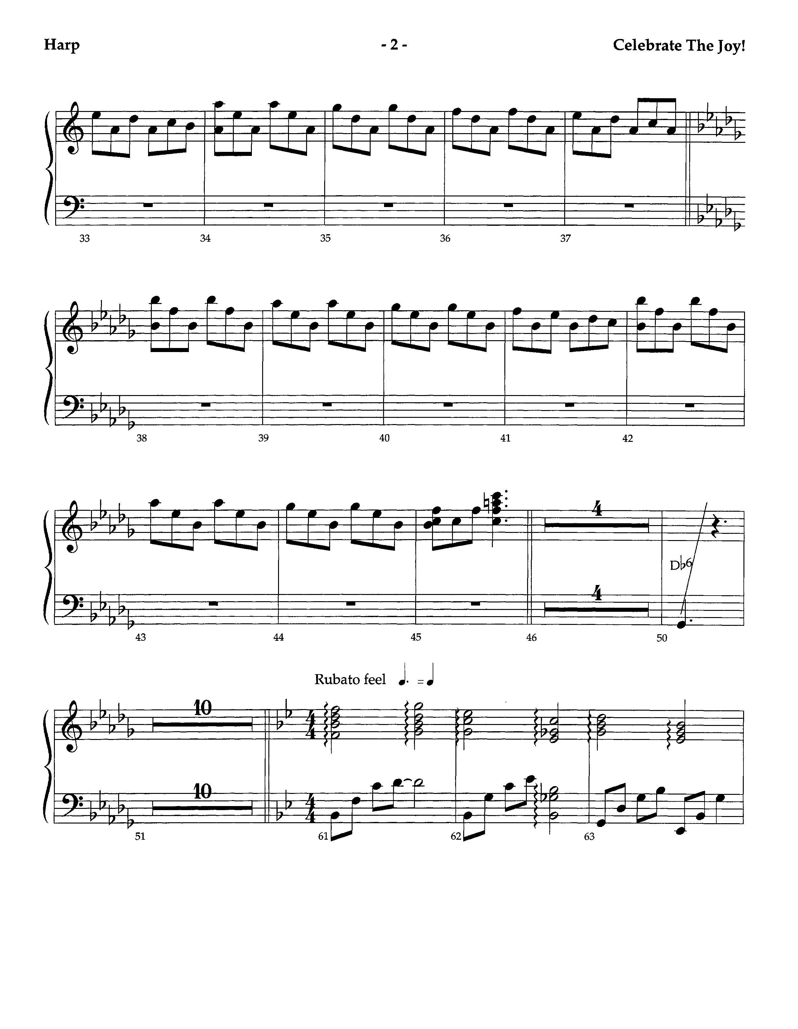 Celebrate The Joy (Instrumental) Harp (Lifeway Worship / Arr. Richard Kingsmore)